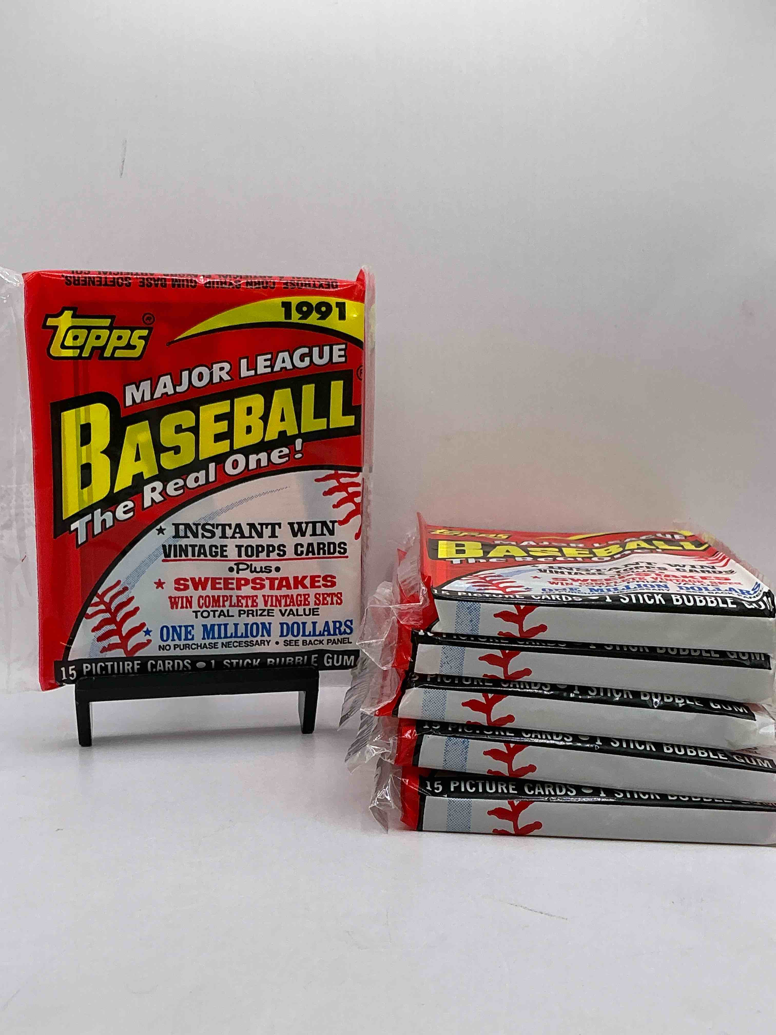 alternate packaging! 1991 topps baseball card unopened packs, straight from box! search for ken griffey jr cards, bo jackson cards & other 80s & 90s stars! perfect baseball packs!