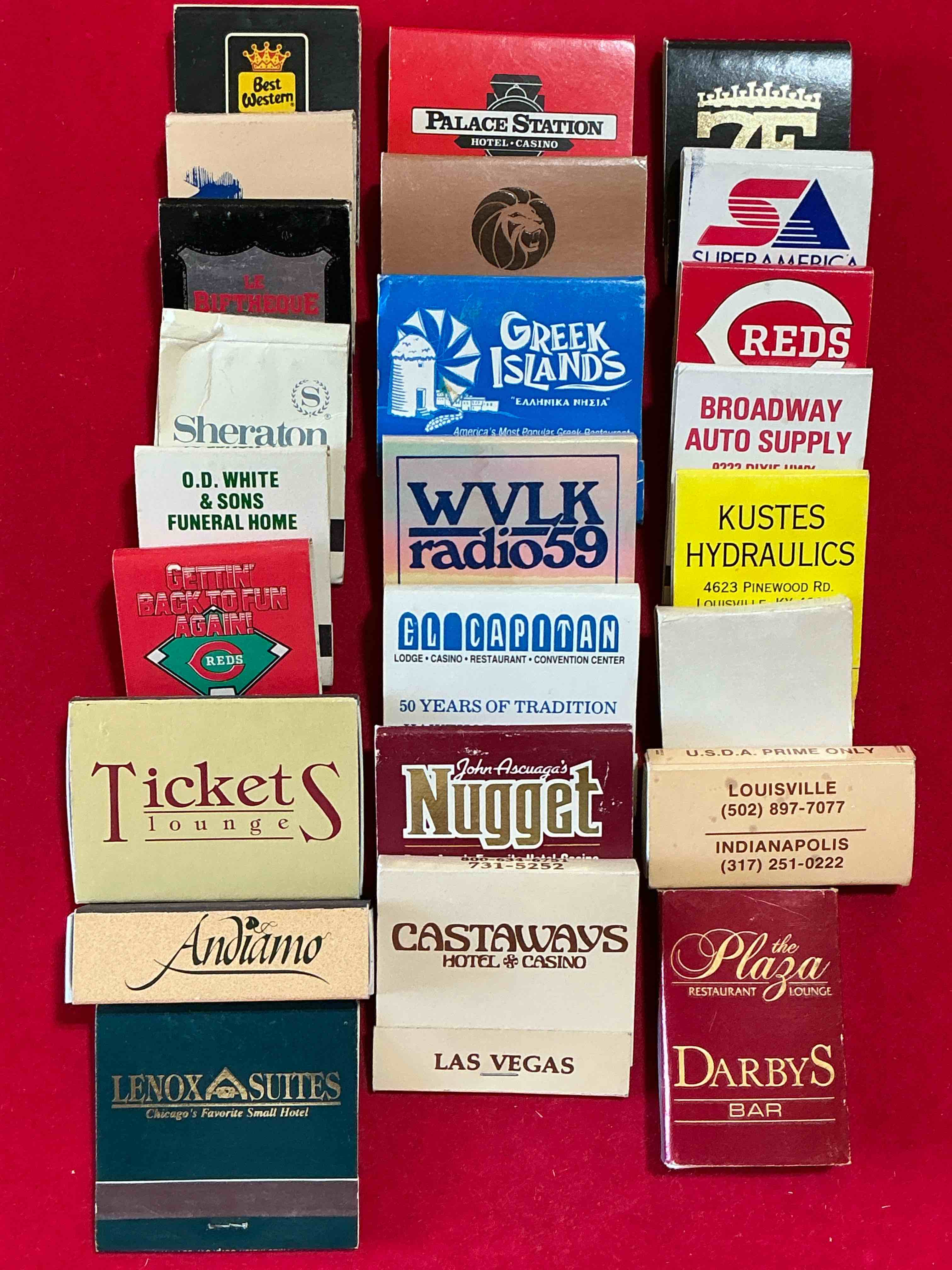 Condition photo showing Good Condition for vintage matchbooks!  a crazy hard to collect collection of matchbooks from all over, many from places that no longer exist!  collection spans decades & decades!  most books are complete with all matches!  one of a kind collection!  all original & impossible to find anywhere else!