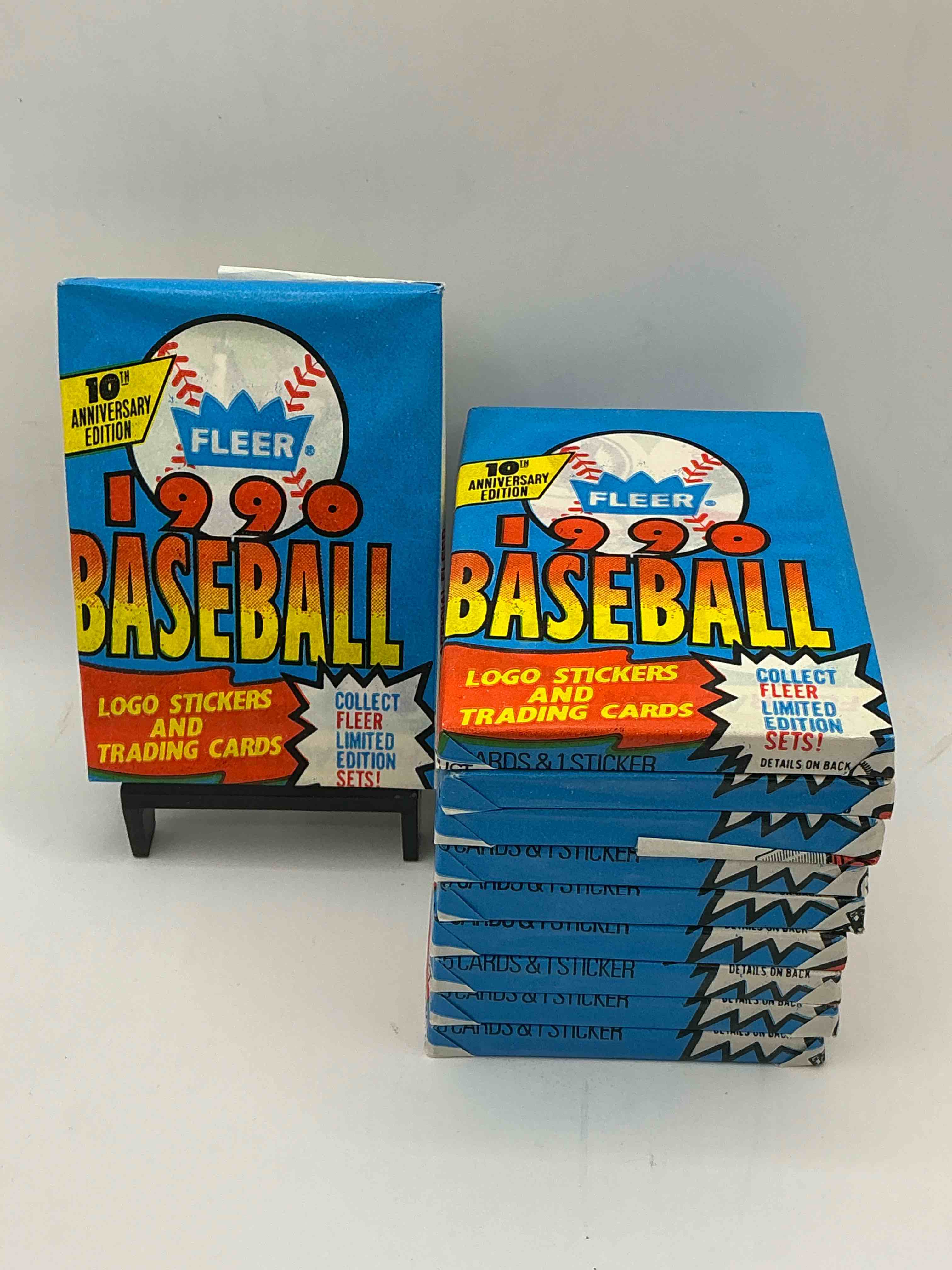 vintage baseball! awesome 1990 fleer baseball unopened sports card wax packs!direct from original box! search for valuable collectible ken griffey jr cards!