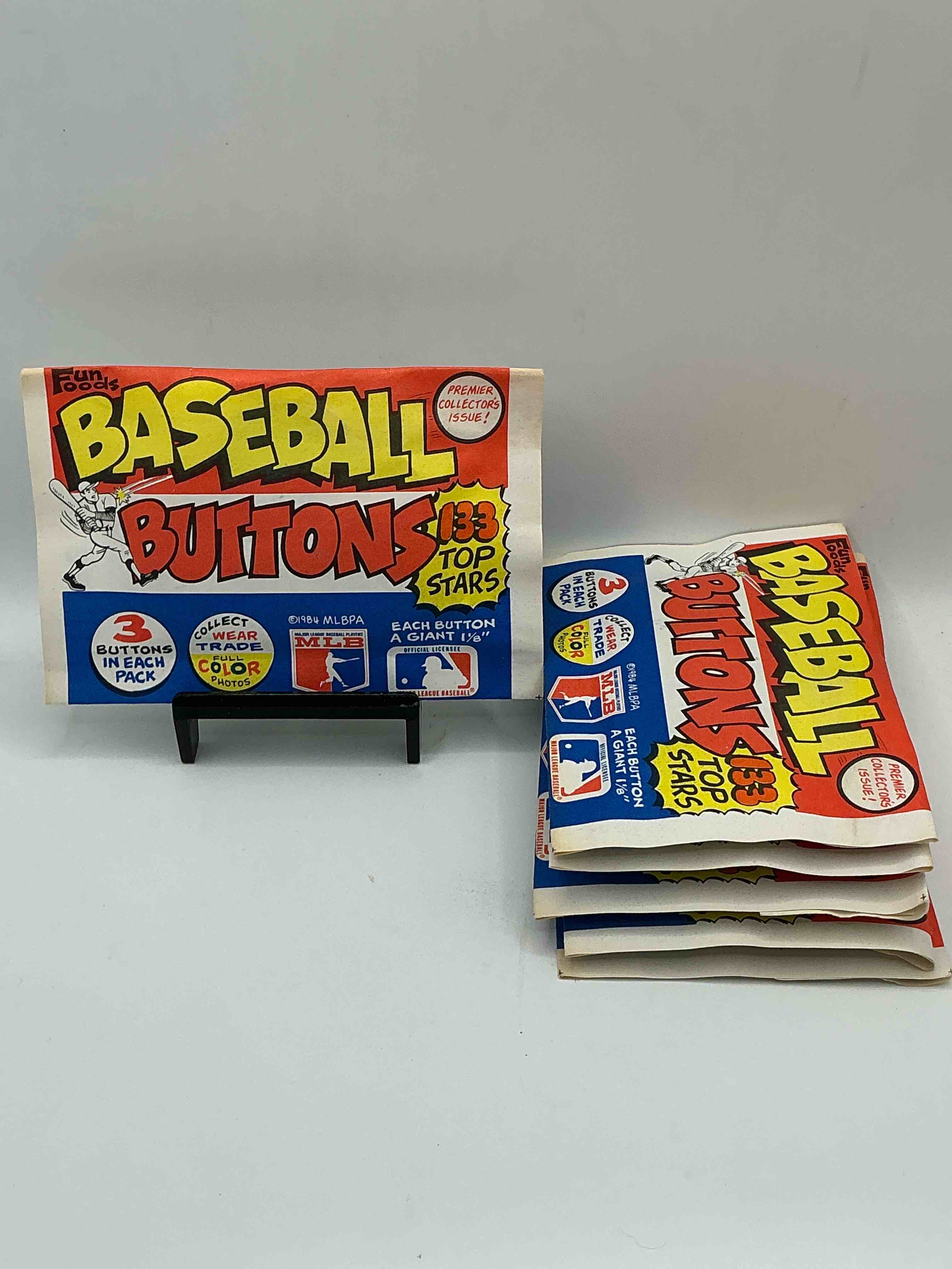 1984 fun! baseball buttons from the early 80’s! rare packs, so much fun! collect your favorite players!