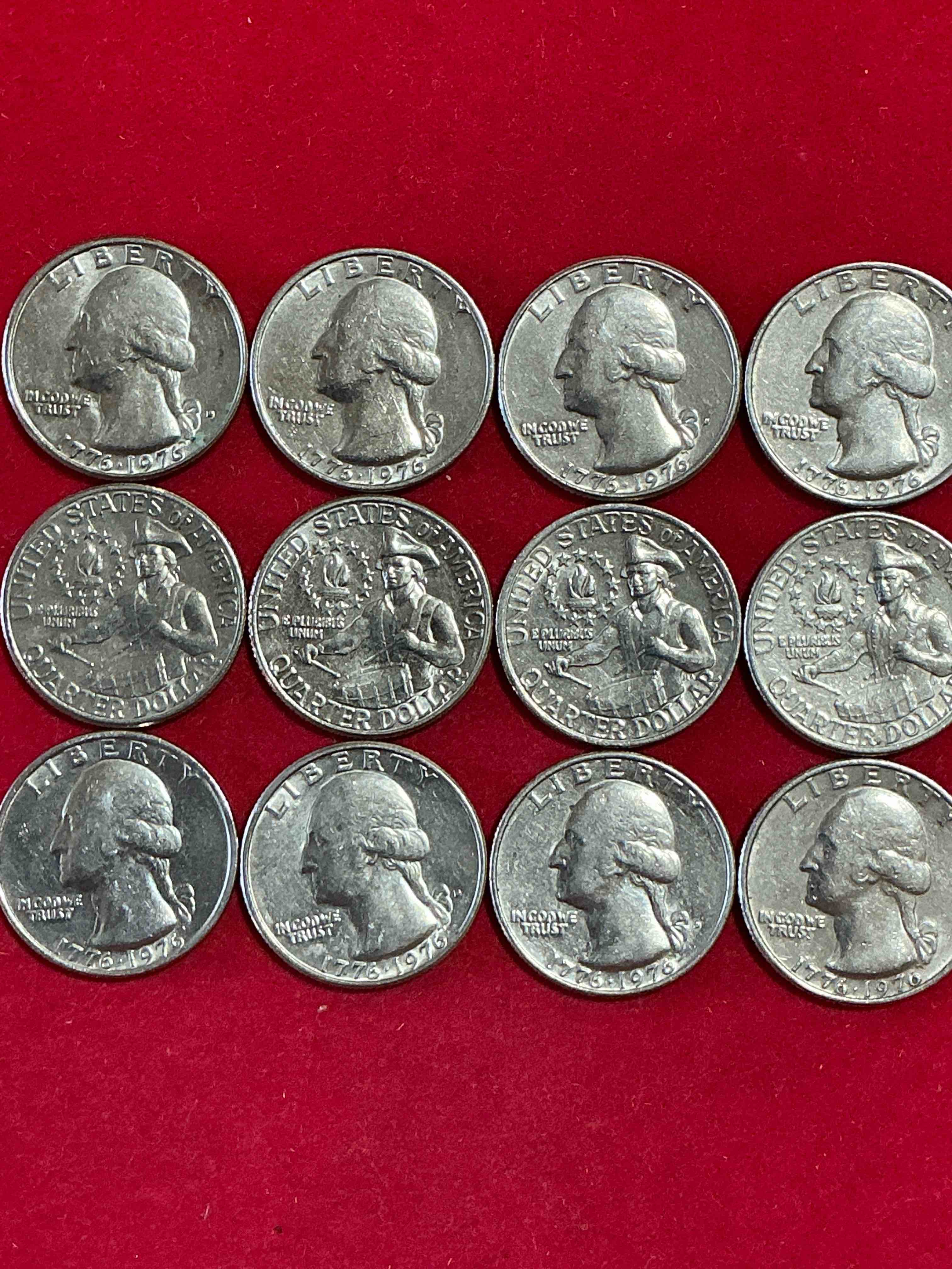 1976 bicentennial bliss! quarters! in 1976 the u.s. mint produced coins celebrating the 200 year anniversary of america. up for auction are awesome examples of bicentennial quarters produced for this... the infamous 200 year anniversary edition! highly desirable for collectors! own pieces of history & get ready for america's 250 year anniversary coming soon!