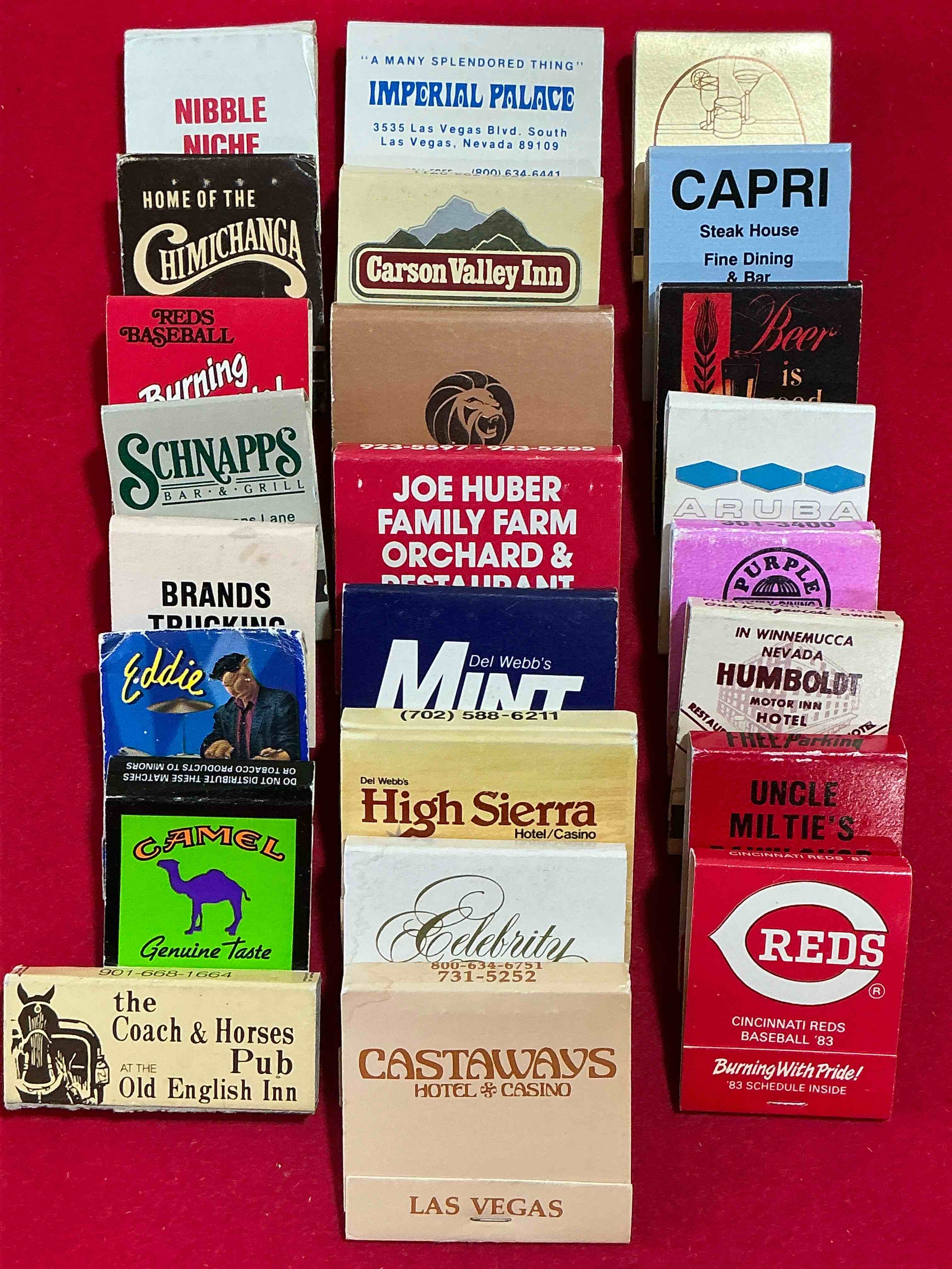 Vintage Matchbooks! A Crazy Hard To Collect Collection Of Matchbooks From All Over, Many From Places That No Longer Exist! Collection Spans Decades & Decades! Most Books Are Complete With All Matches! One Of A Kind Collection! All Original & Impossible To Find Anywhere Else!