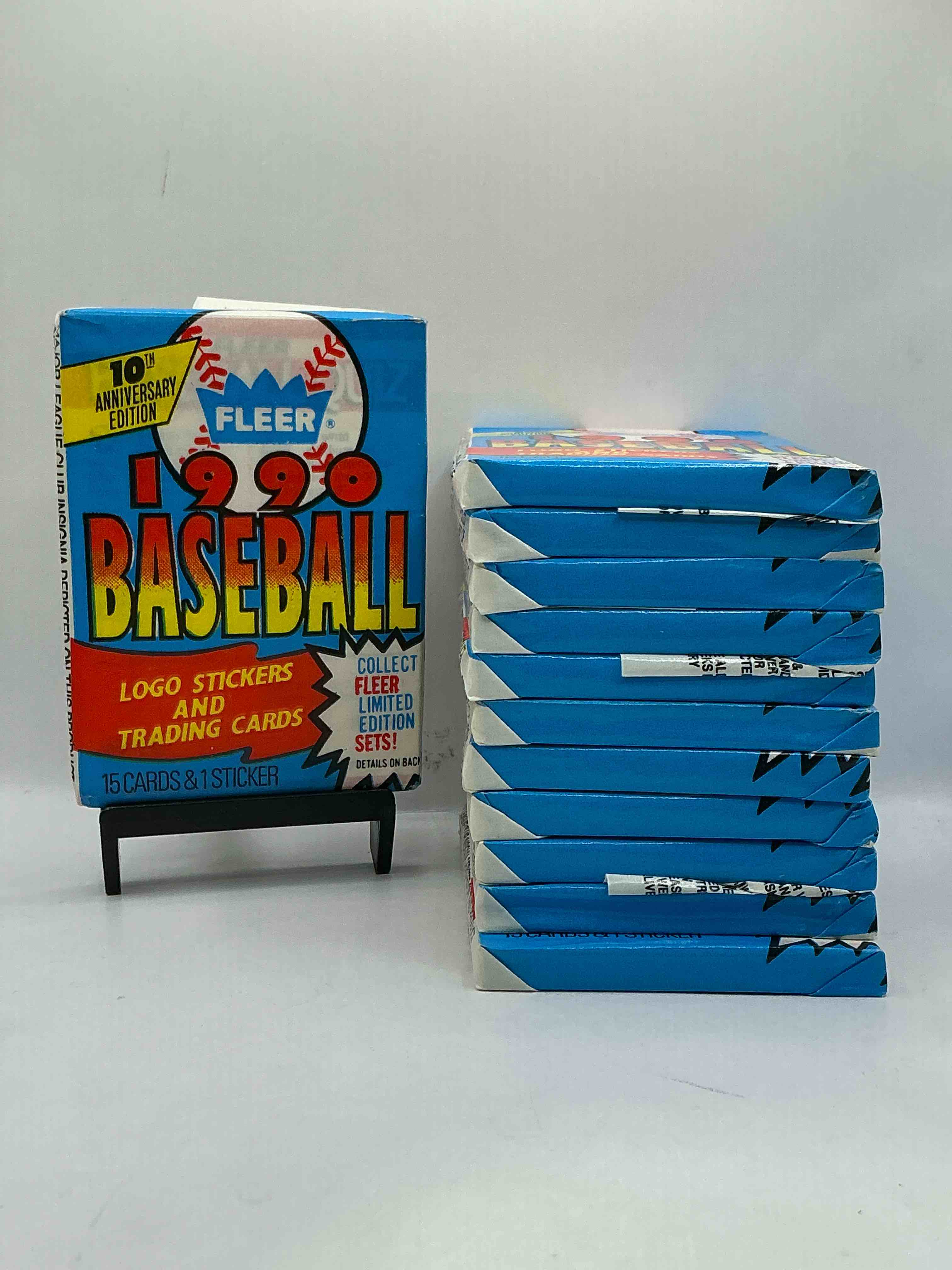 vintage baseball! awesome 1990 fleer baseball unopened sports card wax packs!direct from original box! search for valuable collectible ken griffey jr cards!