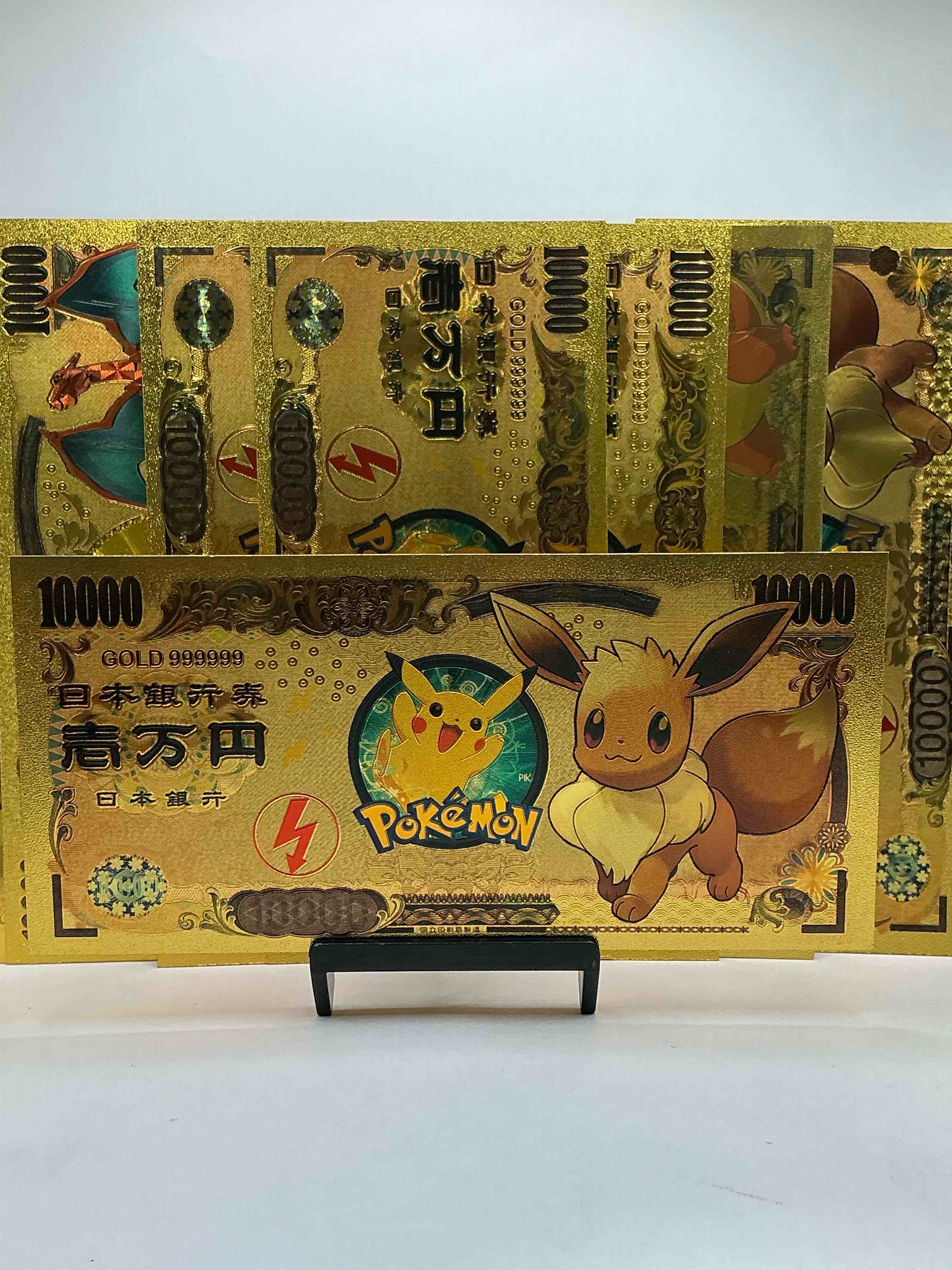 pokémon novelty gold in this color dollars! ultra cool novelty 10,000 pokémon bill with characters & cool designs! rare & hard to get! 