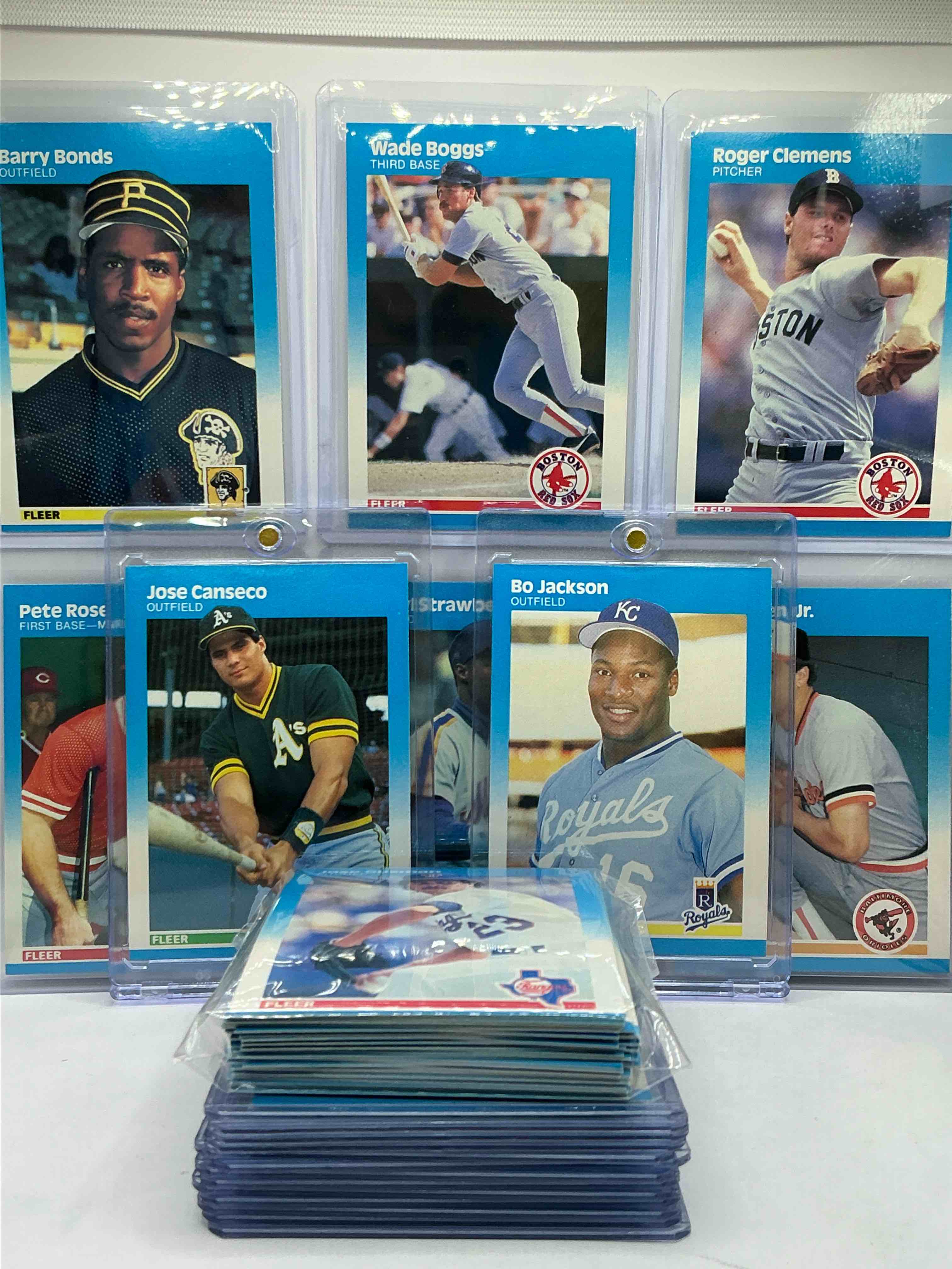 1987 Fleer Baseball 50 Card Craziness! The Biggest Names In Baseball From The Decade! Pete Rose, Nolan Ryan, Roger Clemens, Don Mattingly, Darryl Strawberry, Wade Boggs, Ryne Sandberg, Cal Ripken, Rickey Henderson & More! These Cards Are Getting More & More Rare By The Day, Don't Miss This Opportunity To Have These Rare 1986 Baseball Cards Filled With Baseball Legends!
