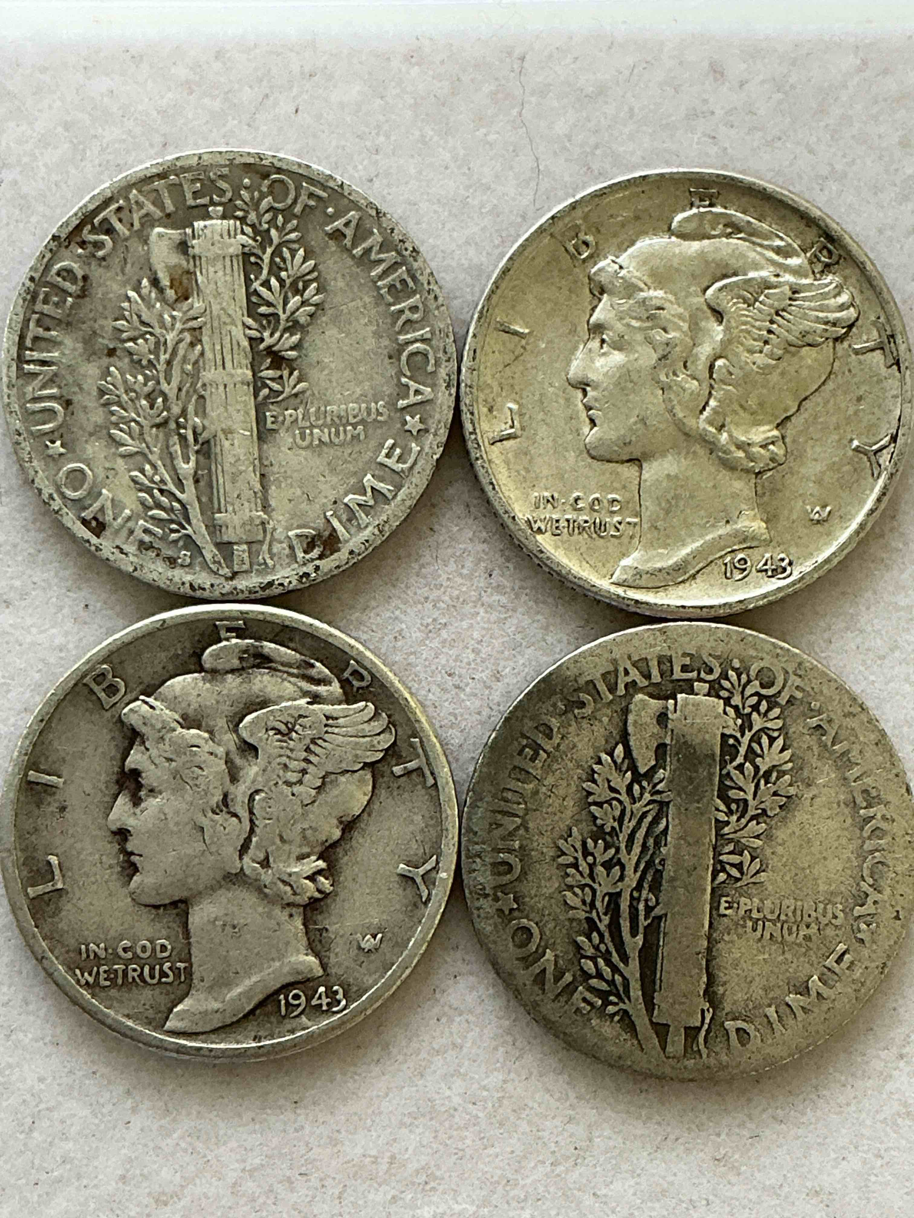 antique u.s. pure fine silver mercury dimes! silver mercury dimes were minted from 1916-1945 & have become serious collector items! check out these awesome examples, all in nice, circulated condition with visible dates & varying years! rare to have visible dates! makes for a great investment in precious metals, mercury dimes are 90% pure fine silver! they don't make em' like this anymore!