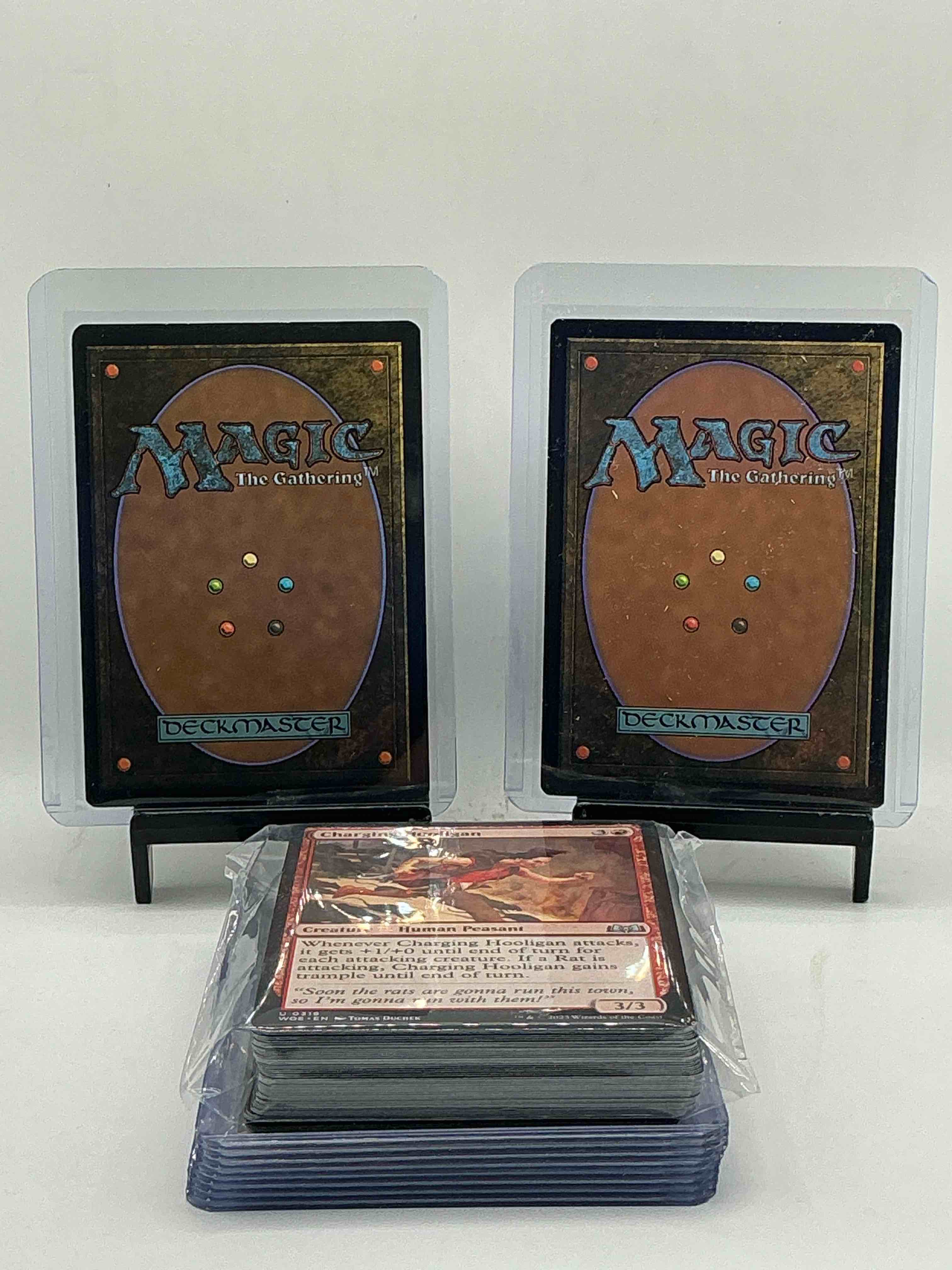 Condition photo showing New/Like New for magic the gathering 50 card lot! lot includes 10 rare or holo foil cards! all cards in excellent condition! a great way to join the mtg craze!