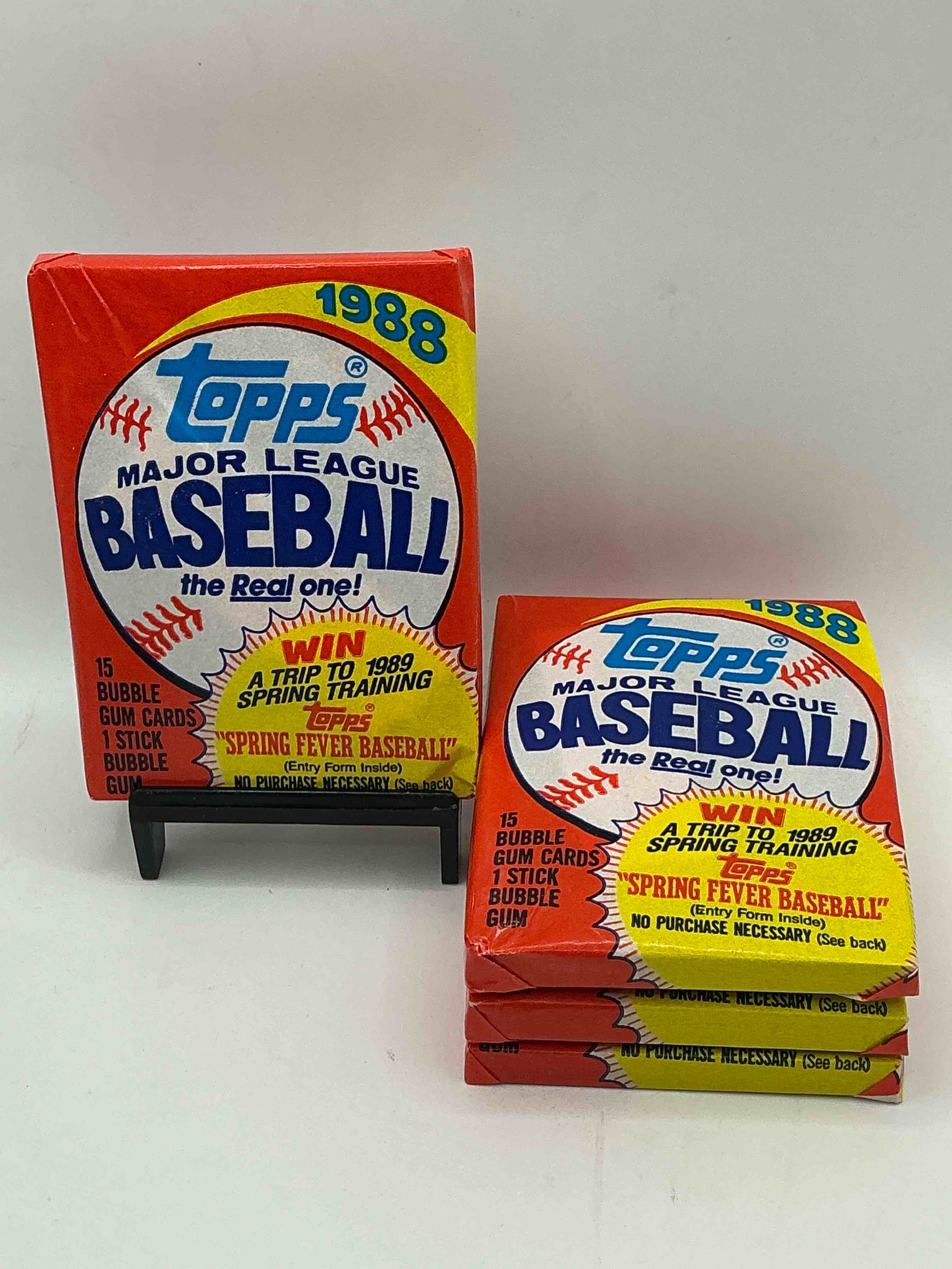 80's baseball fan's rejoice! 1988 topps baseball unopened wax packs full of collectible trading cards! search for valuable don mattingly "world of baseball" & nolan ryan cards worth hundreds in perfect condition!