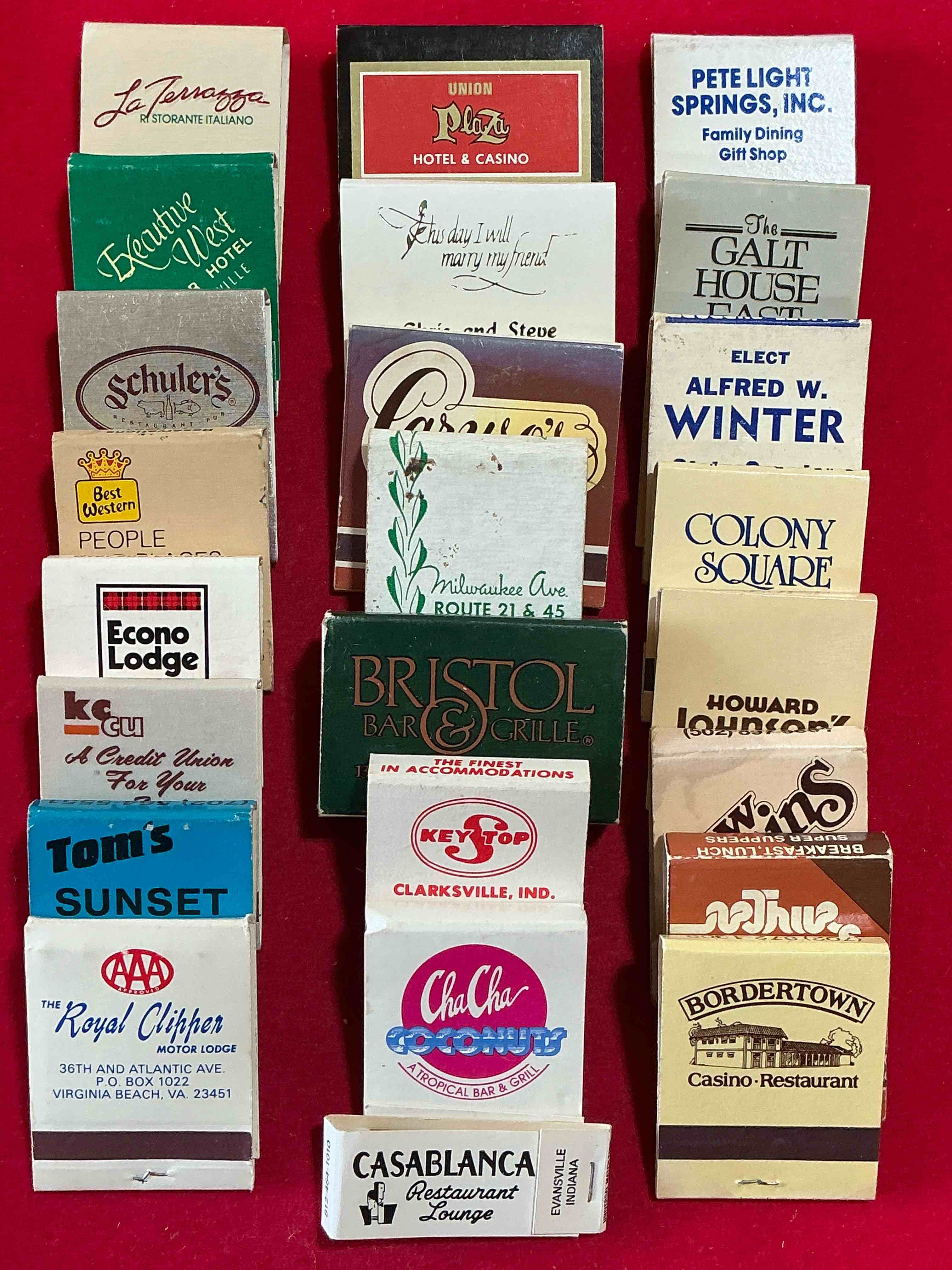 Condition photo showing Good Condition for vintage matchbooks!  a crazy hard to collect collection of matchbooks from all over, many from places that no longer exist!  collection spans decades & decades!  most books are complete with all matches!  one of a kind collection!  all original & impossible to find anywhere else!