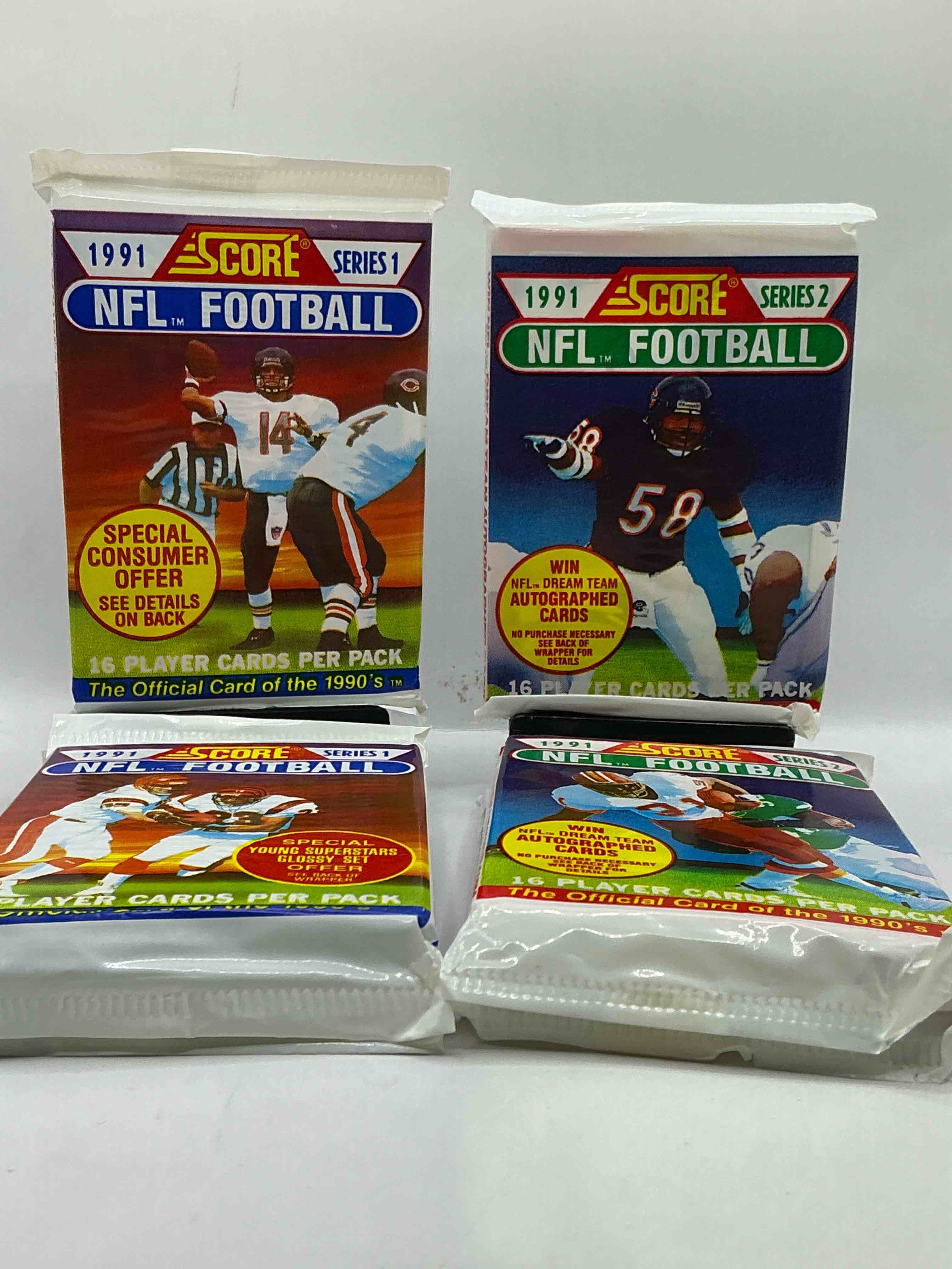 1991 nfl score football sealed card box, direct from original retail case! rookie & traded set! these cards are sought after by collectors for their awesome, nostalgic look. search for brett favre rookie, early jerry rice, early emmit smith, joe montana & so much more!