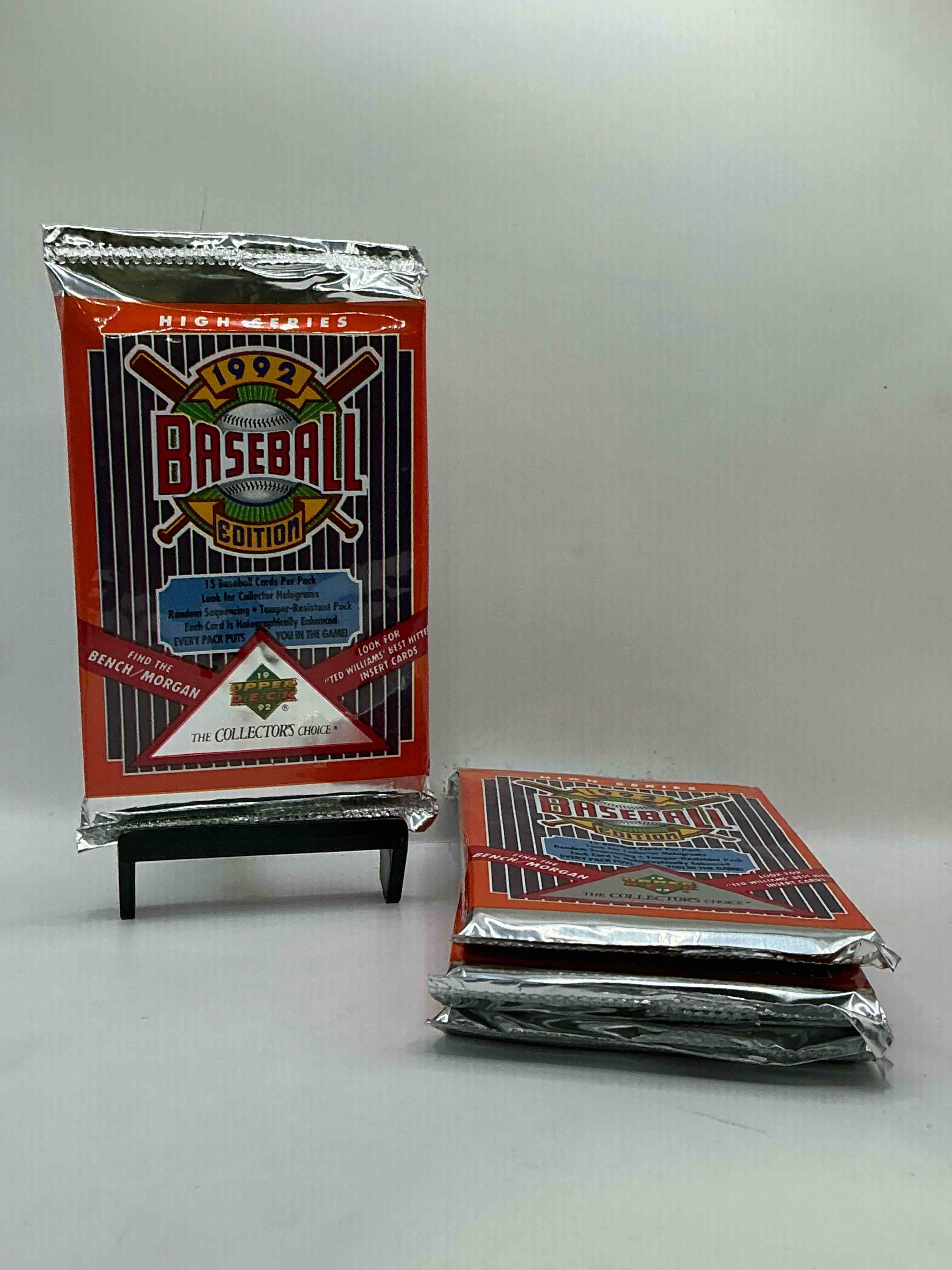 high series! 1992 upper deck high series baseball sealed sports & collectible card pack, direct from original sealed retail case! search for ultra rare & valuable ted williams & johnny bench signed insert cards as well as deion sanders, ken griffey jr., nolan ryan & so much more!
