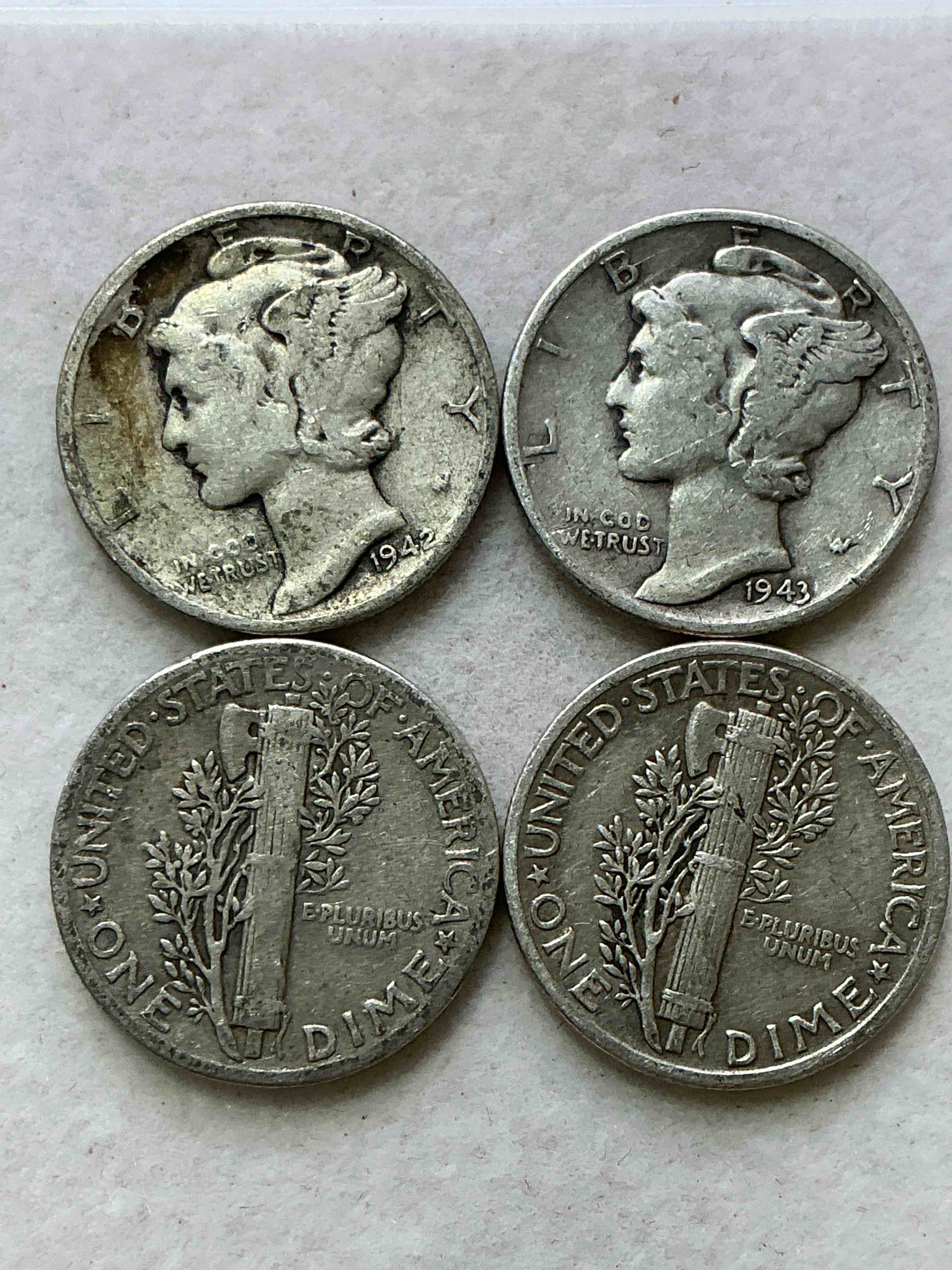 antique u.s. pure fine silver mercury dimes! silver mercury dimes were minted from 1916-1945 & have become serious collector items! check out these awesome examples, all in nice, circulated condition with visible dates & varying years! rare to have visible dates! makes for a great investment in precious metals, mercury dimes are 90% pure fine silver! they don't make em' like this anymore!