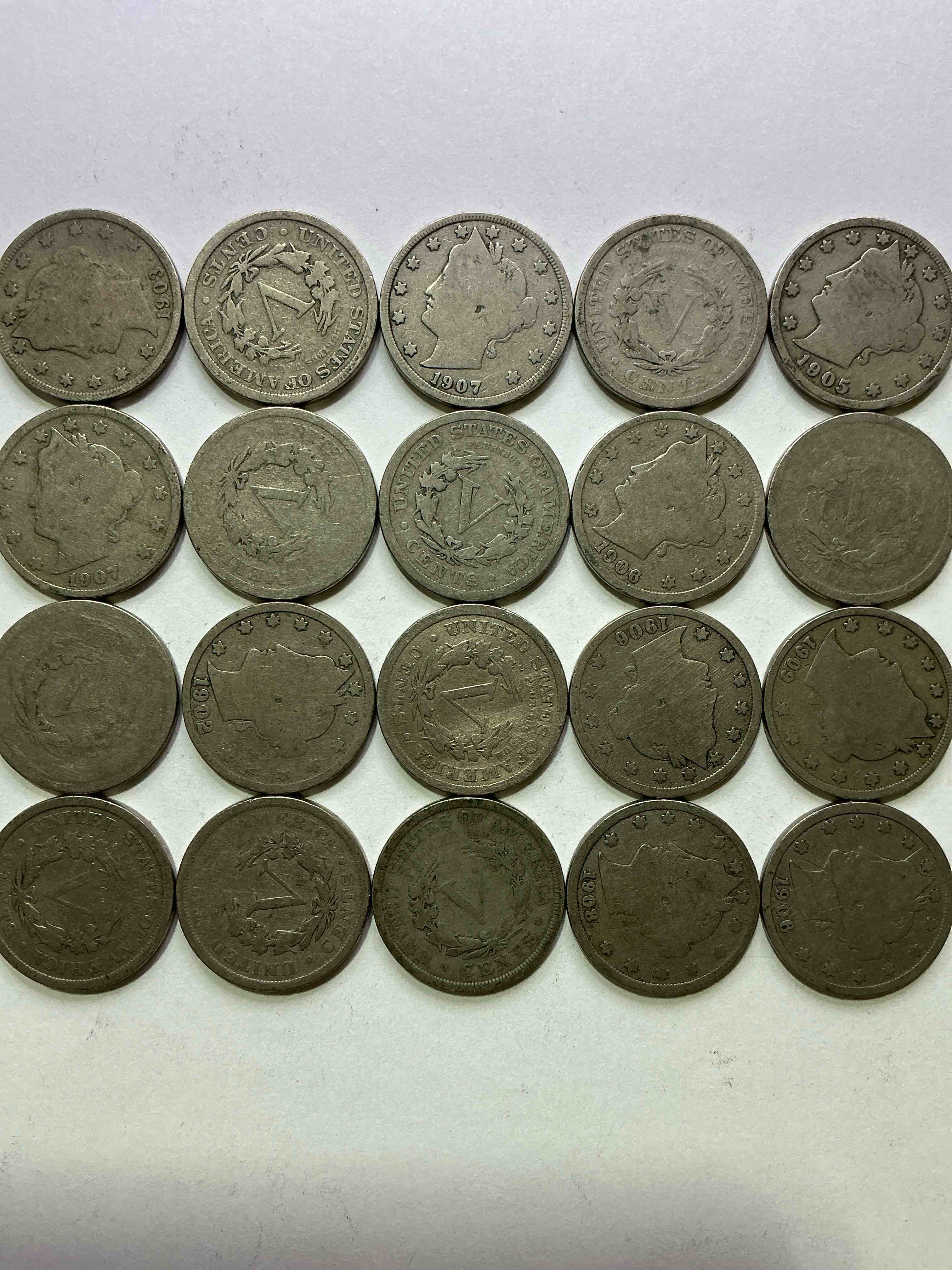 Antique U.S. V Nickels! Think Of The History These Coins Have Seen!, Liberty Head V Nickels Were Minted Up Until 1913 & Were The Style Of Nickels Before Buffalo Nickels. Own Some Cool Pieces Of History! Rare To See These Coins With The "Date On" In Circulated Condition!