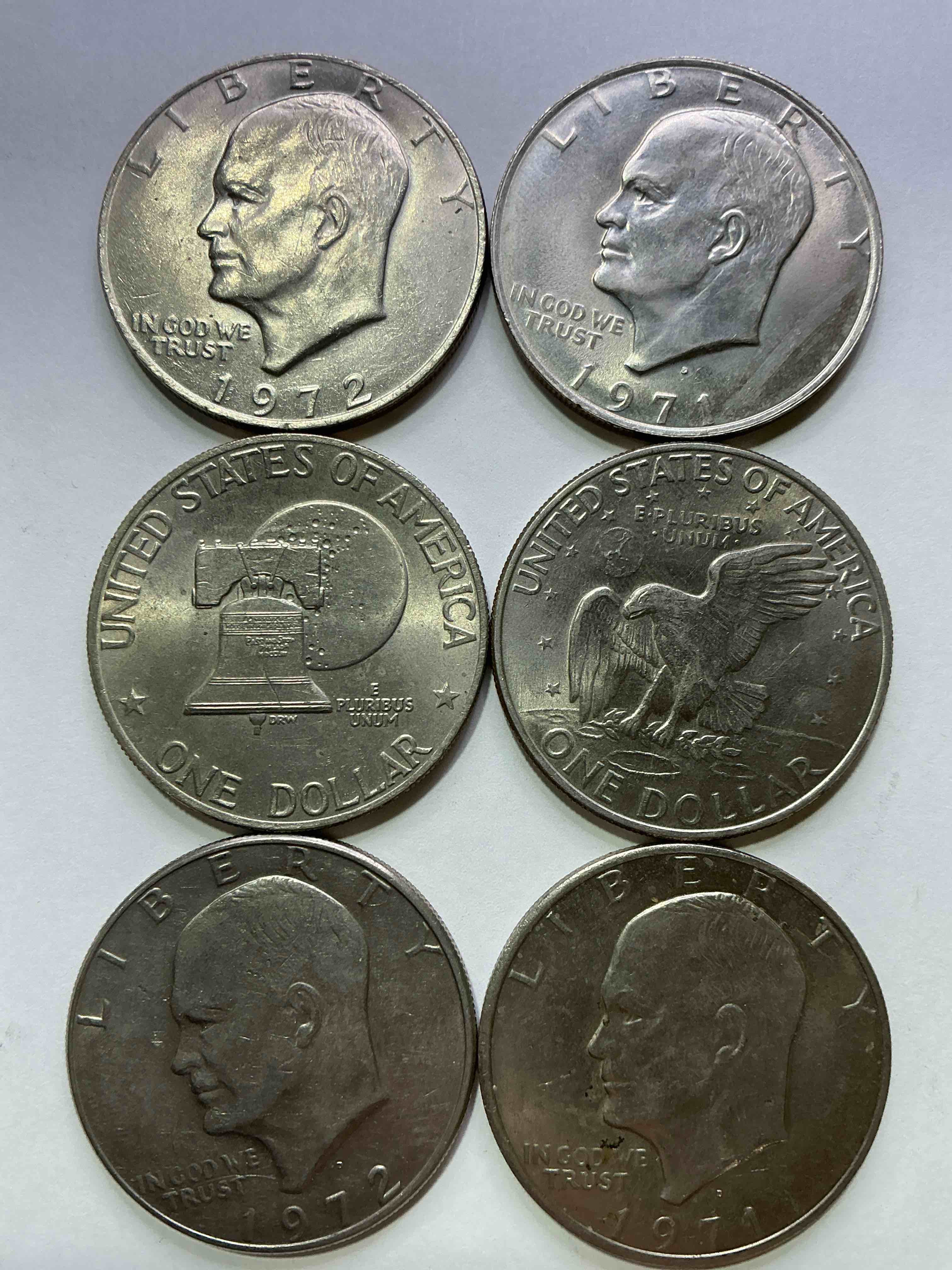 Gorgeous Eisenhower Dollar Coins! These Striking, Large U.S. Coins Were Minted From 1971-1978. Here Are Gorgeous Examples Of “Ike" Dollars From 1976 & Other Years! These Coins Have Become Immensely Popular With Collectors & Some Have Great Toning!