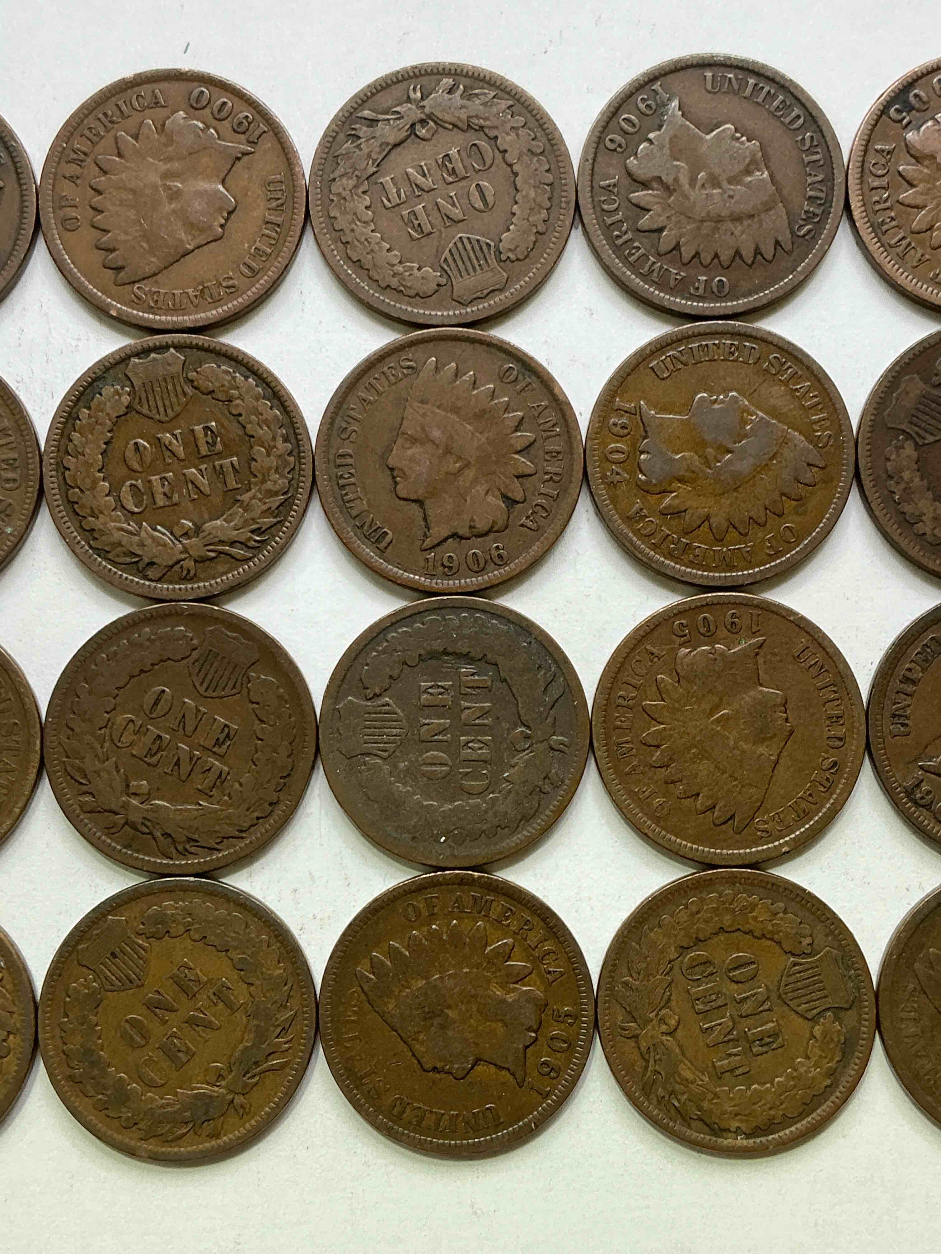 Indian Head Pennies! These Gorgeous U.S. Pennies Were Minted From 1859-1909 & Have Become Serious Collector Items! The "Indian Head" Design Is Actually A Representation Of Lady Liberty Wearing An Indian Headdress. Here Are Beautiful, Well-Kept Examples Representing Many Different Mint Years! Great For Collecting, Investing & Learning History, & Rare With Visible Dates!