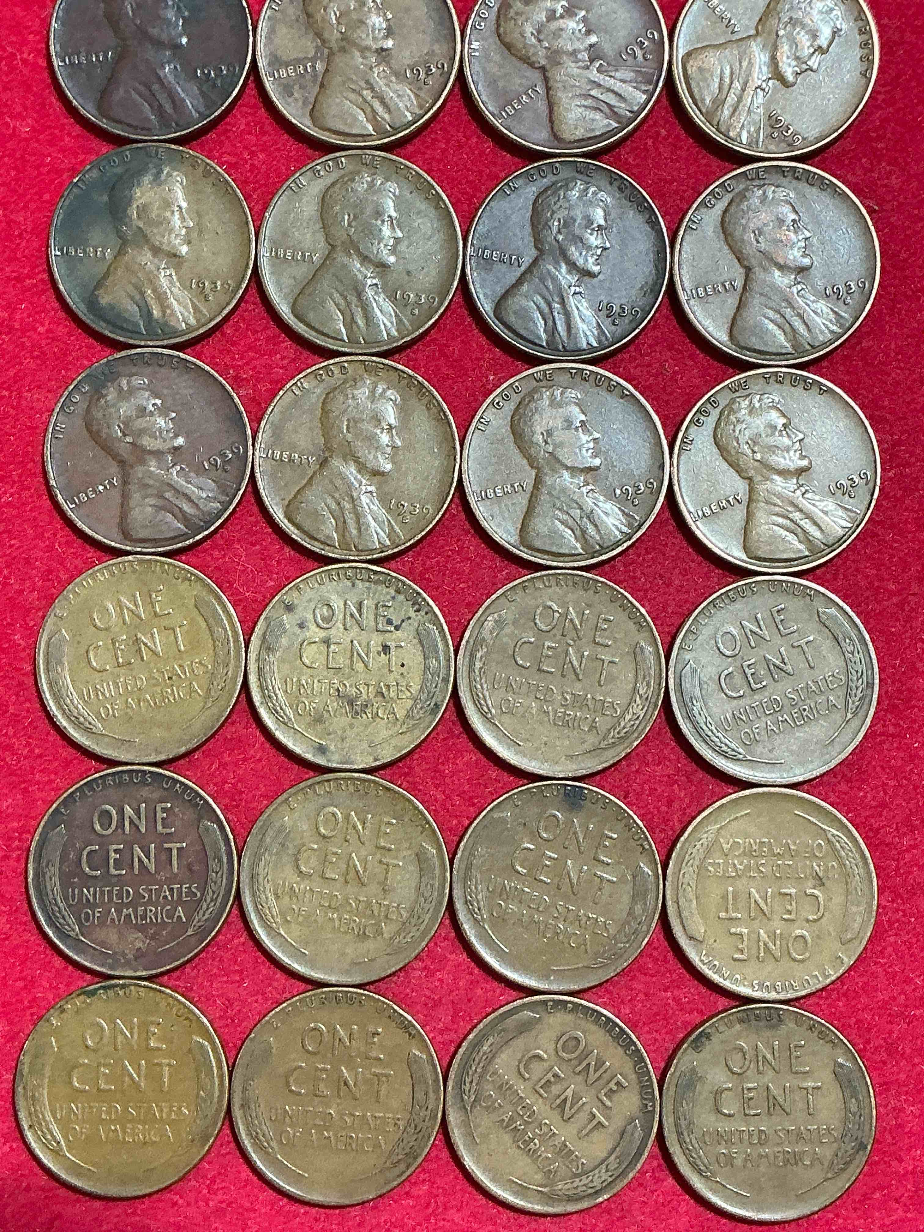 rare 1939 “s” mint pennies!  world war 2 buffs take notice!  wwii started in 1939 when hitler invaded poland.  up for auction are rare 1939 san francisco mint pennies, in great condition! 