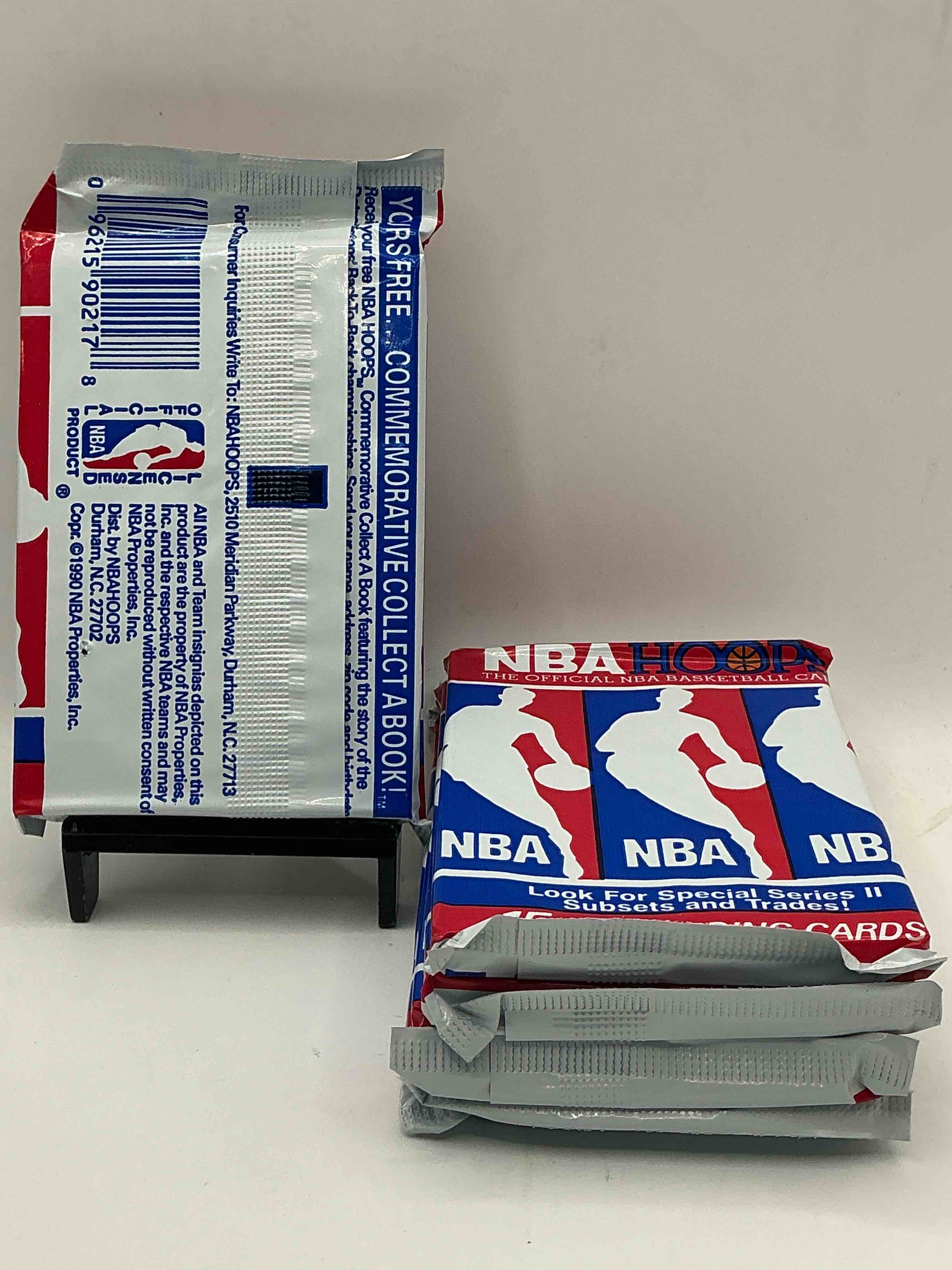 Condition photo showing New/Like New for michael jordan?! wow, vintage 1990/91 nba hoops rare red series two sealed sports card & collectible pack, direct from original factory sealed retail case!series 2 extremely hard to find & includes sought after subsets! look for many valuable cards such as michael jordan #65 (psa 10 value $225) & so much more!