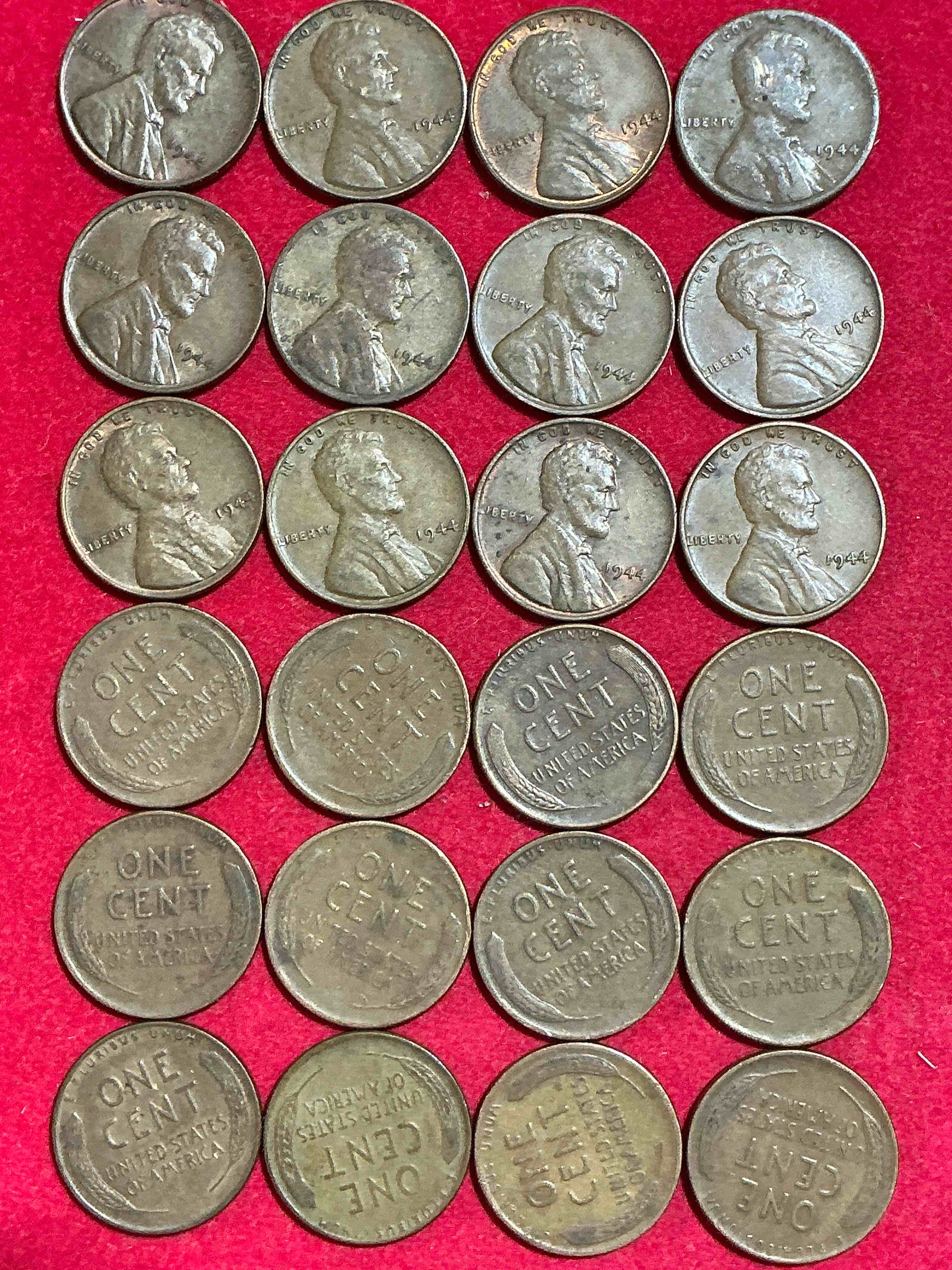 Condition photo showing Good Condition for 1944! d day era pennies! june 6 1944 was a day that lives in infamy, perhaps the most impactful day of world war 2! own pieces of history with these 1944 pennies in great condition! calling ww2 buffs!