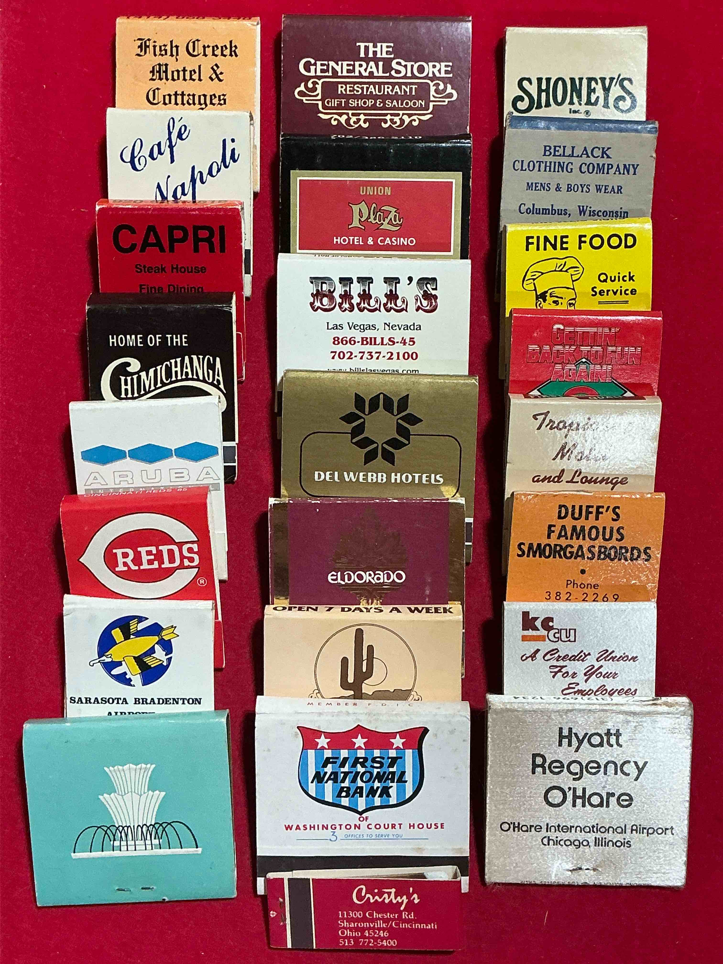 Condition photo showing Good Condition for vintage matchbooks!  a crazy hard to collect collection of matchbooks from all over, many from places that no longer exist!  collection spans decades & decades!  most books are complete with all matches!  one of a kind collection!  all original & impossible to find anywhere else!