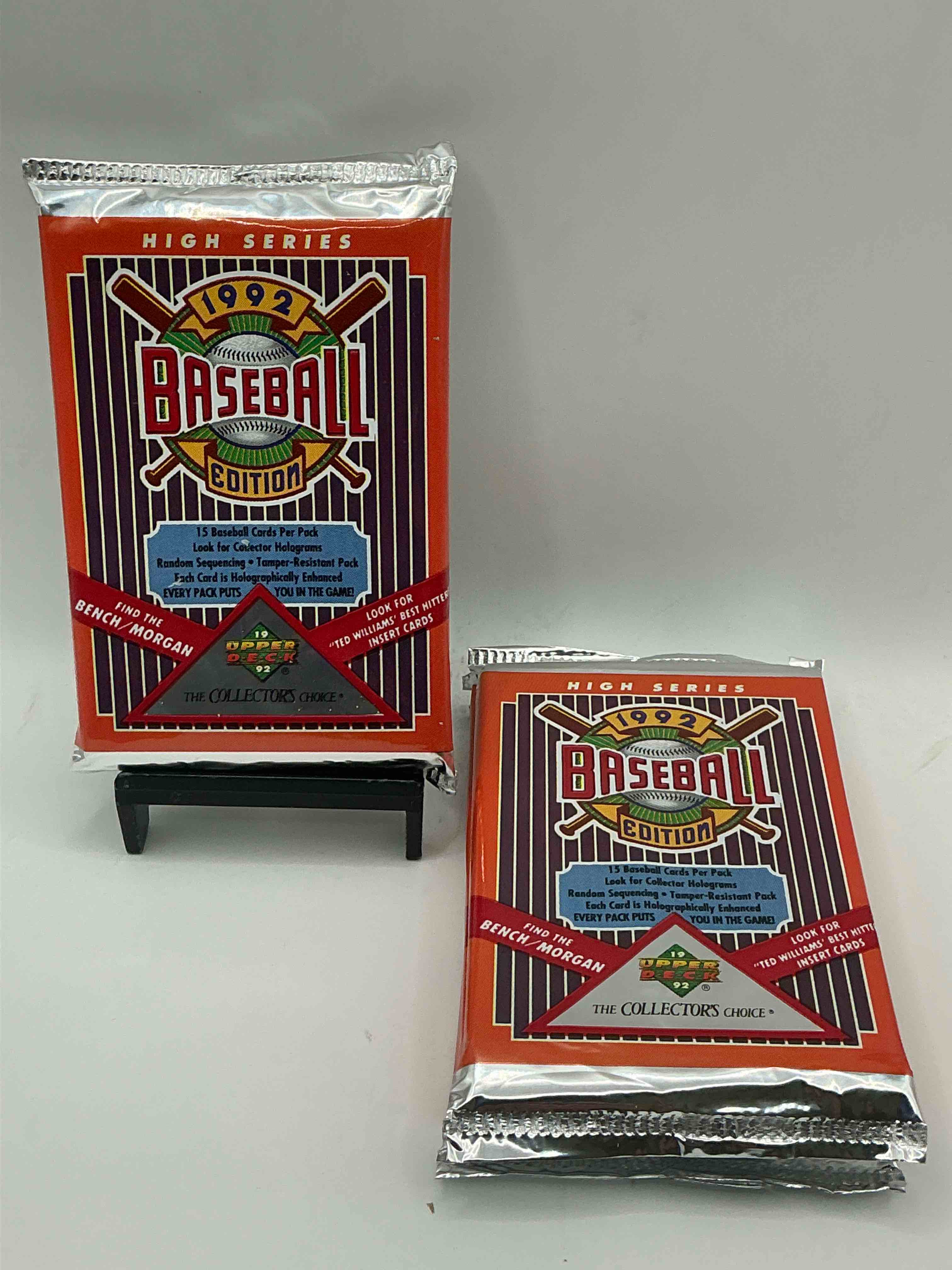 1992 upper deck high series baseball sealed sports & collectible card pack, direct from original sealed retail case! search for ultra rare & valuable ted williams & johnny bench signed insert cards as well as deion sanders, ken griffey jr., nolan ryan & so much more!