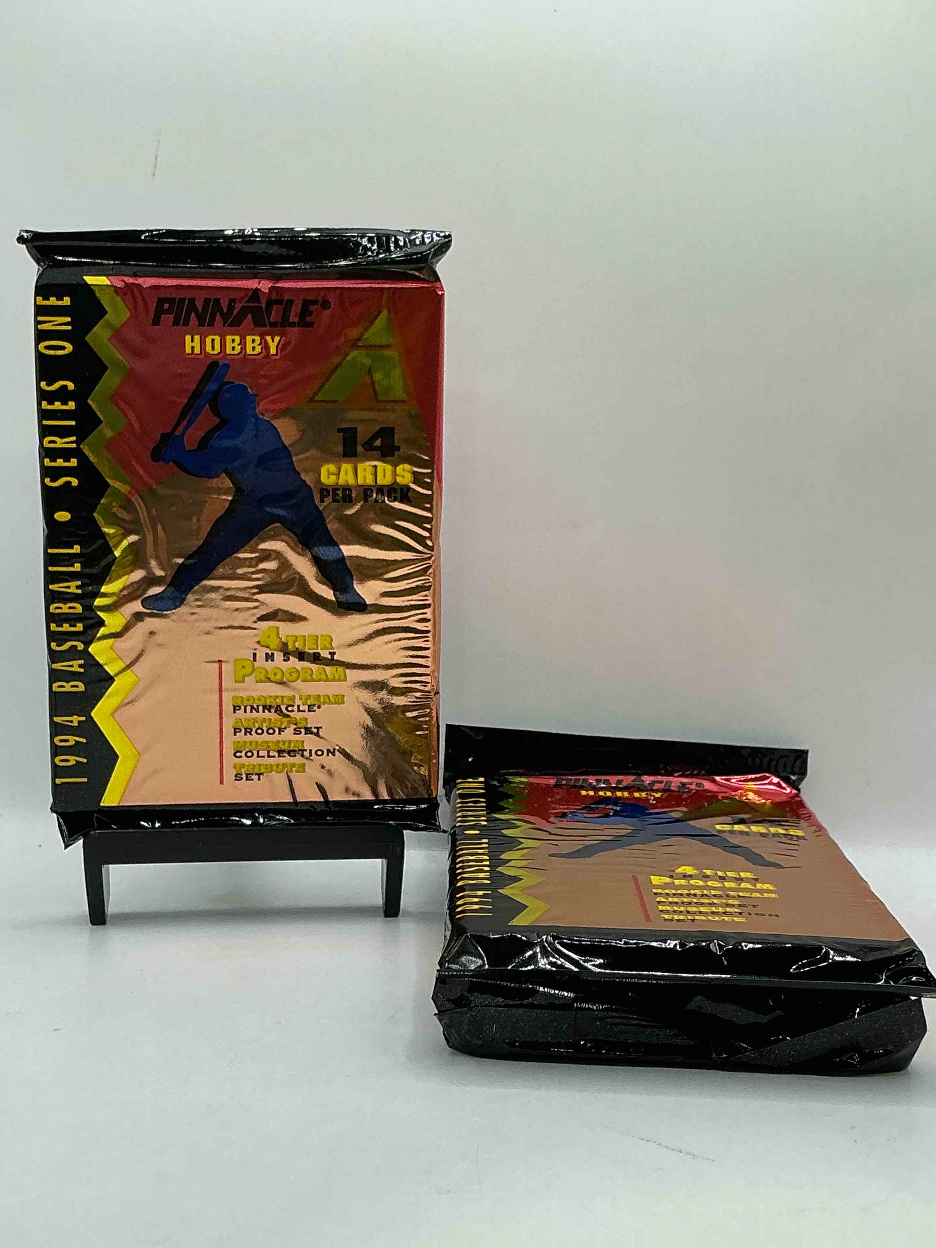 rare! 1994 pinnacle baseball packs! search for 3 tier inserts, rookie team, artists proof & museum collection cards! ken griffey jr!? don mattingly!? search for insane 80's & 90's baseball players & stars! straight from box!