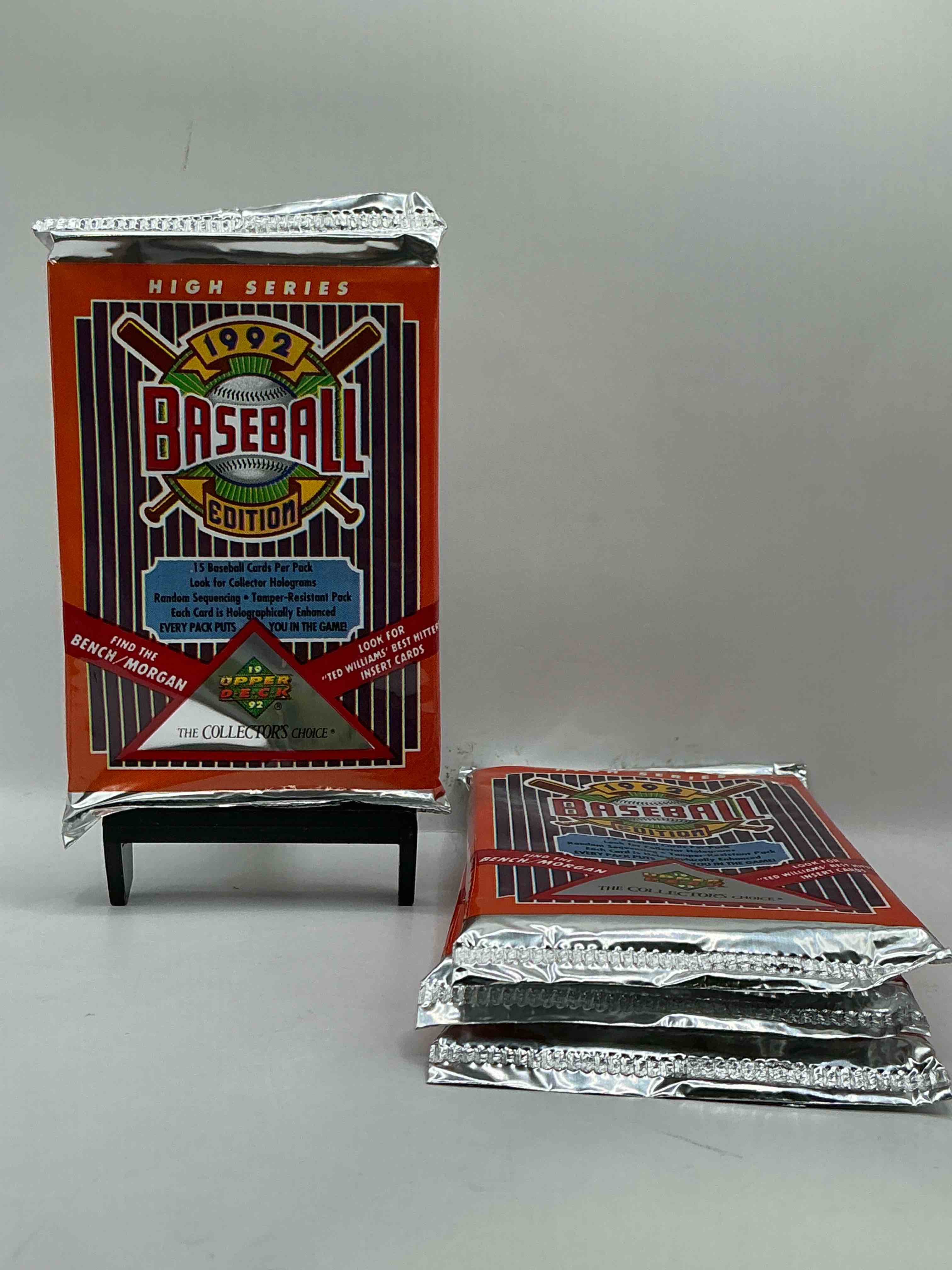 1992 Upper Deck High Series Baseball Sealed Sports & Collectible Card Pack, Direct From Original Sealed Retail Case! Search For Ultra Rare & Valuable Ted Williams & Johnny Bench Signed Insert Cards As Well As Deion Sanders, Ken Griffey Jr., Nolan Ryan & So Much More!