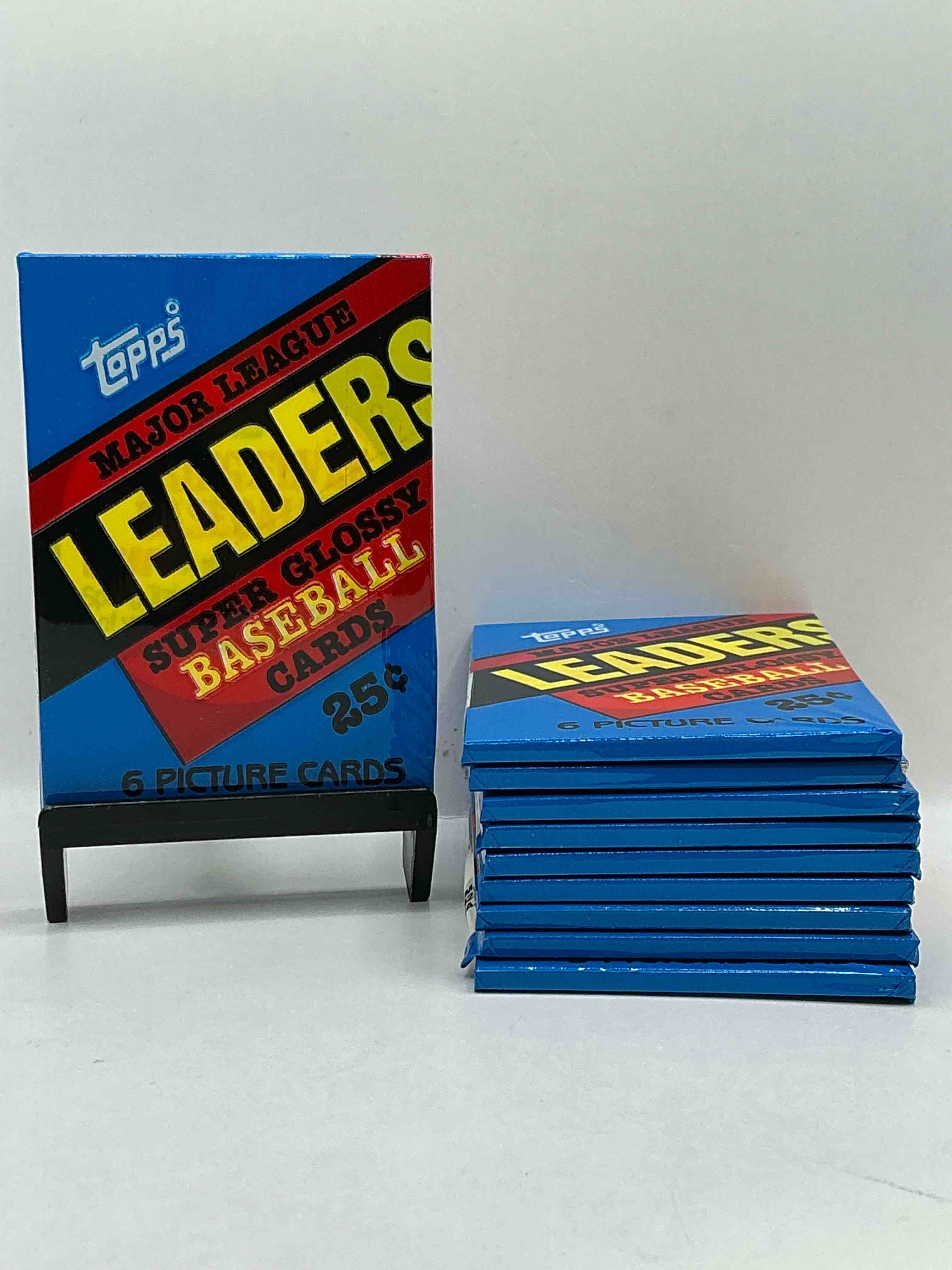 Ultra Rare! 1986 "MLB Leaders" Unopened Miniature Baseball Collectible Card Packs, 6 Cards Per Pack, Direct From Original Retail Case. Super Rare, Impossible To Find! Like New Condition!