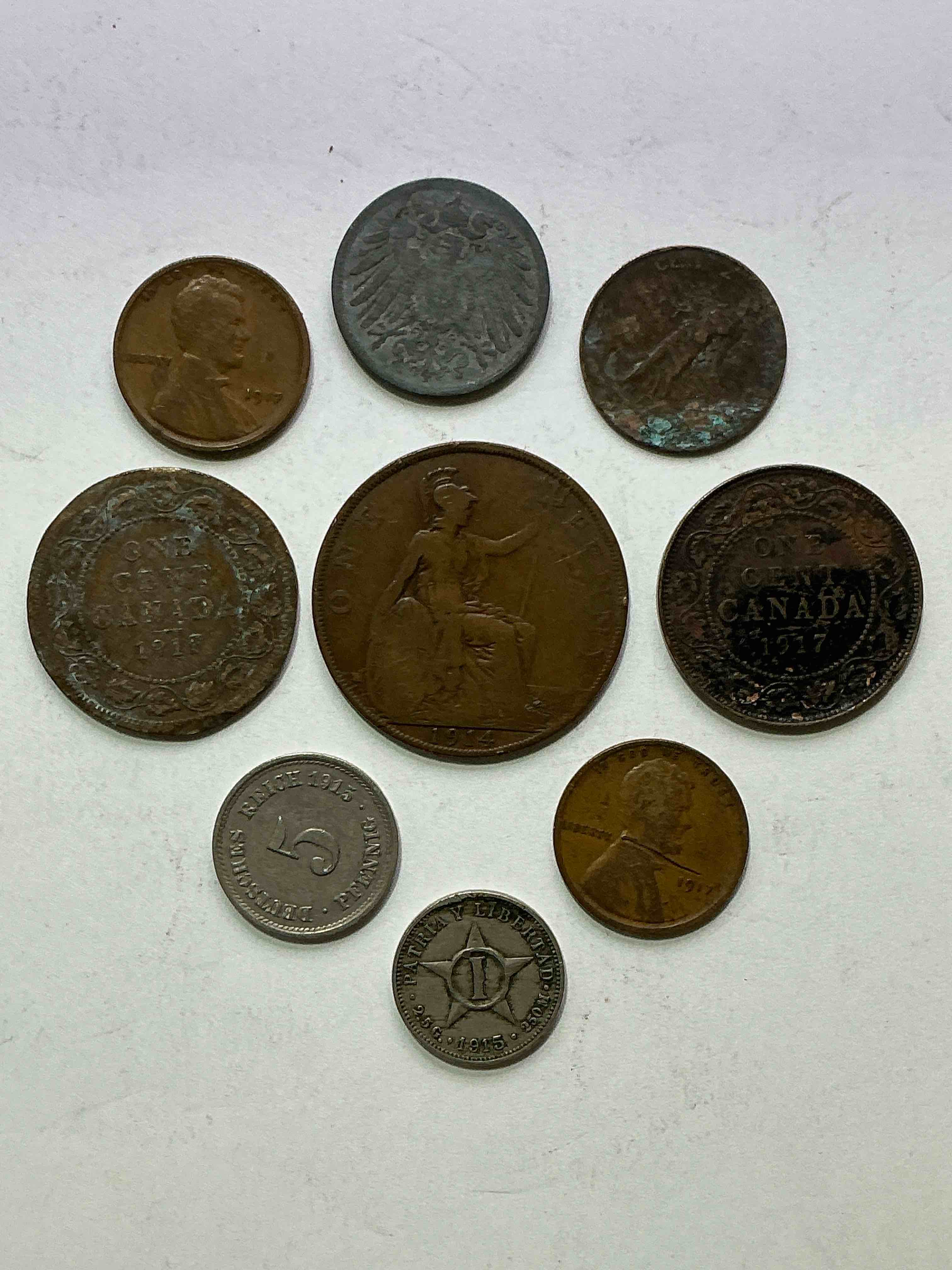 World War One Era Buffs Rejoice! Check Out This Collection Of WW1 Era (1913-1919) Coins! Super Hard To Collect & Find In One Place! Great Conversation Pieces & Incredible Pieces Of History!
