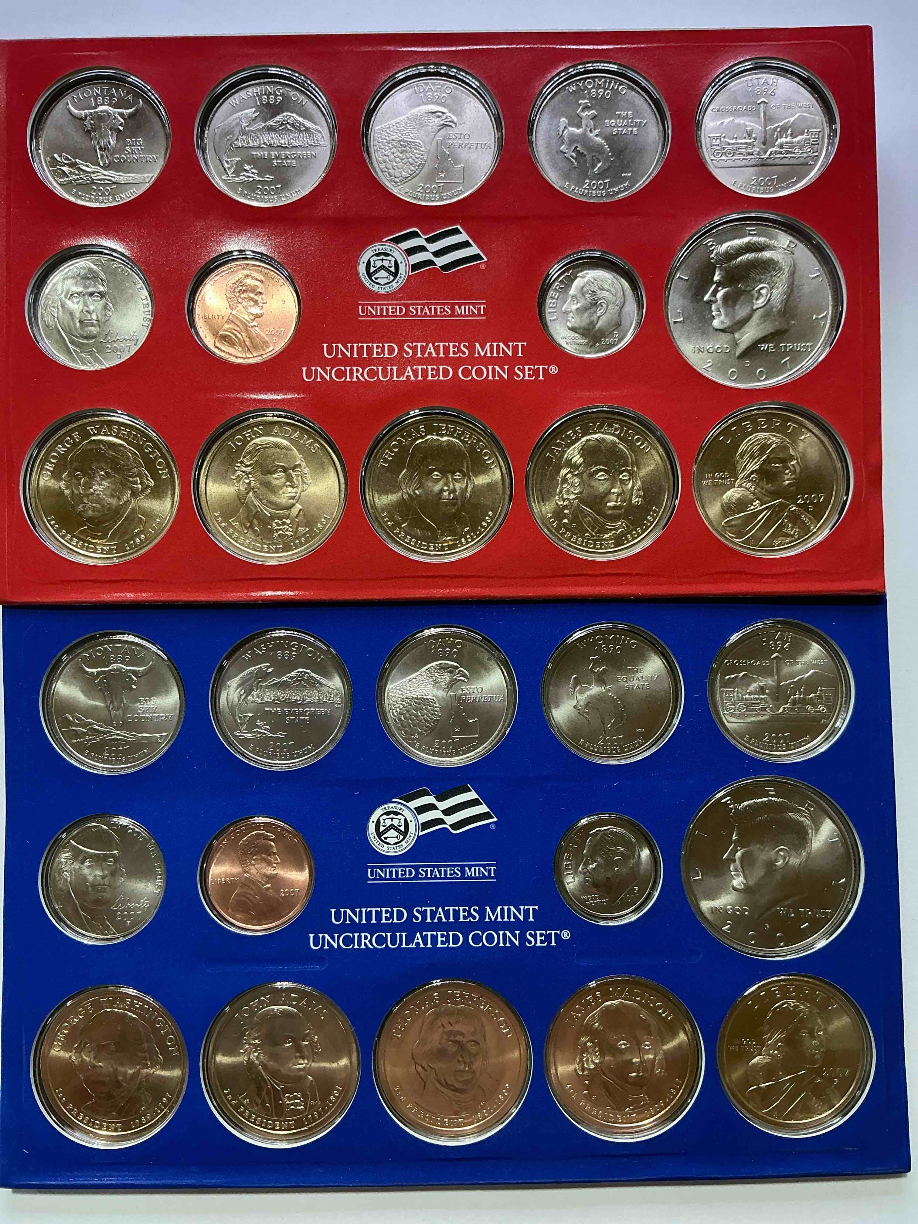 28 Coin Craziness! Denver & Philly Mints! 2007 Uncirculated Mint Set Coins! Includes Half Dollars, President Dollar Coins, Dimes, Nickels, Pennies & Quarters! Cool Coin Collectible! 