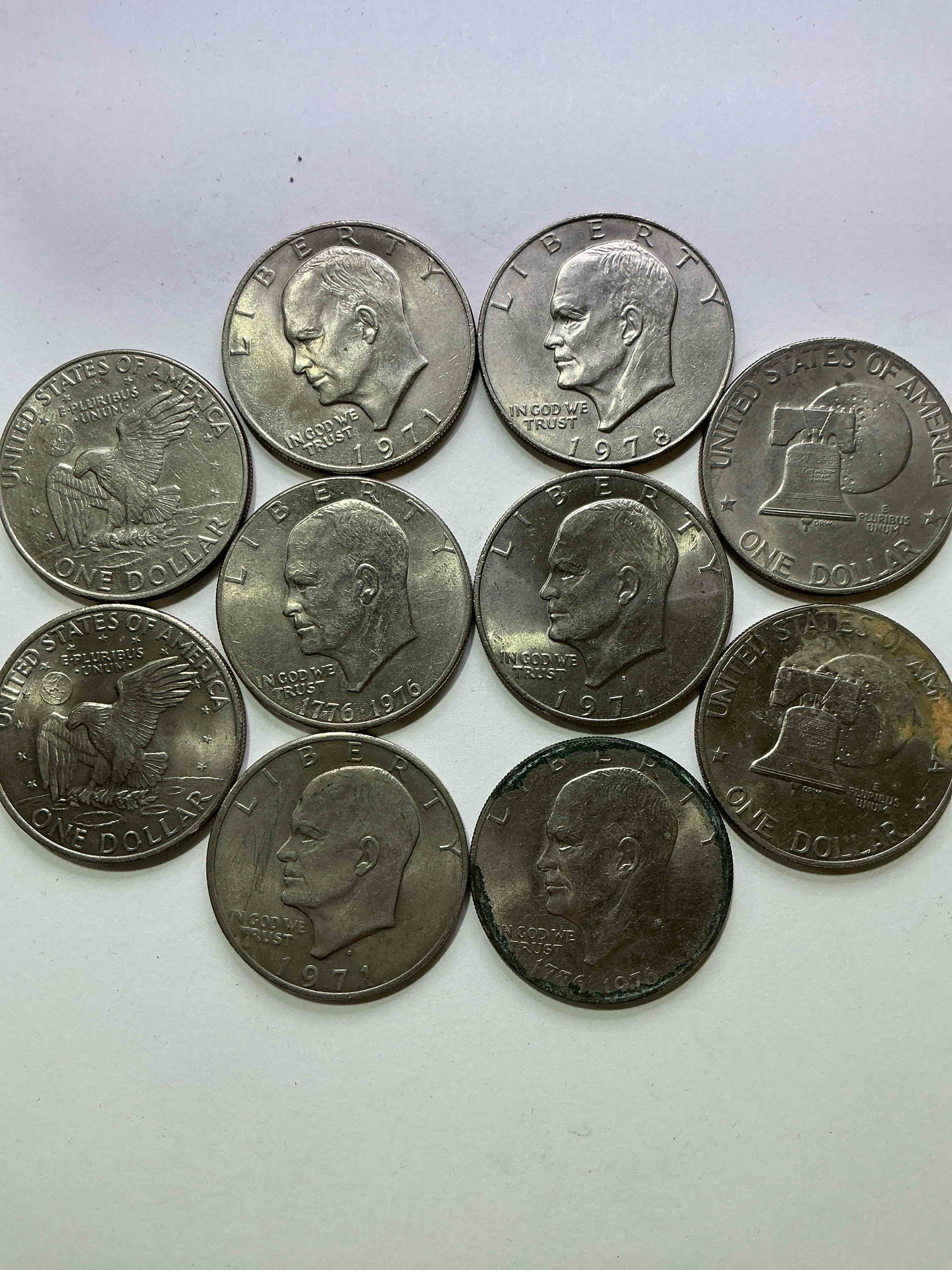 Gorgeous Eisenhower Dollar Coins! These Striking, Large U.S. Coins Were Minted From 1971-1978. Here Are Gorgeous Examples Of “Ike" Dollars From 1976 & Other Years! These Coins Have Become Immensely Popular With Collectors & Some Have Great Toning!