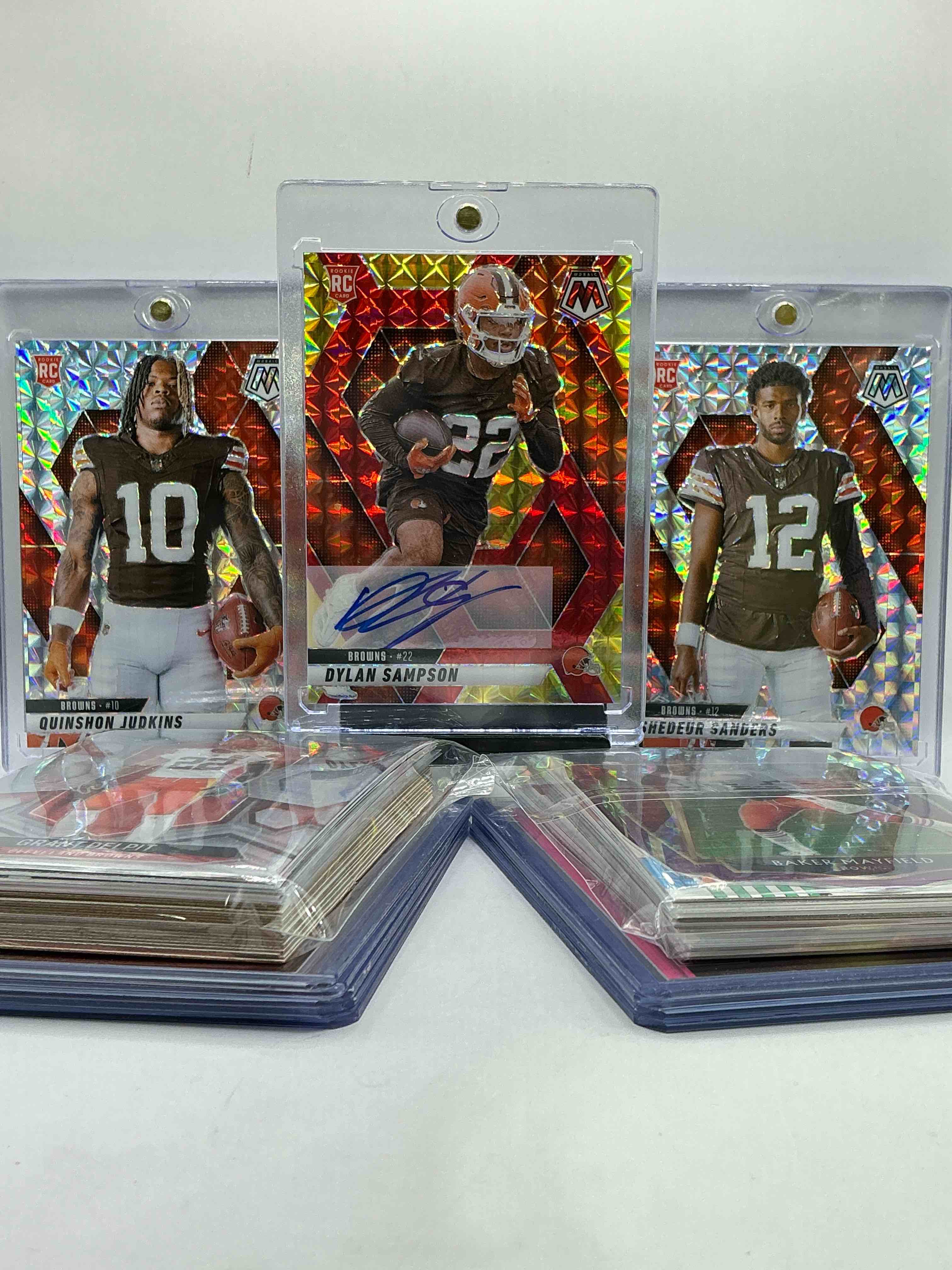 Dylan Sampson Autograph Mosaic Rookie Red & Yellow WOW! Silver Mosaic Shedeur & Judkins Rookies! These Awesome Browns Include Vintage & New Legends, Heroes & More! 50 Card Browns Lot! 