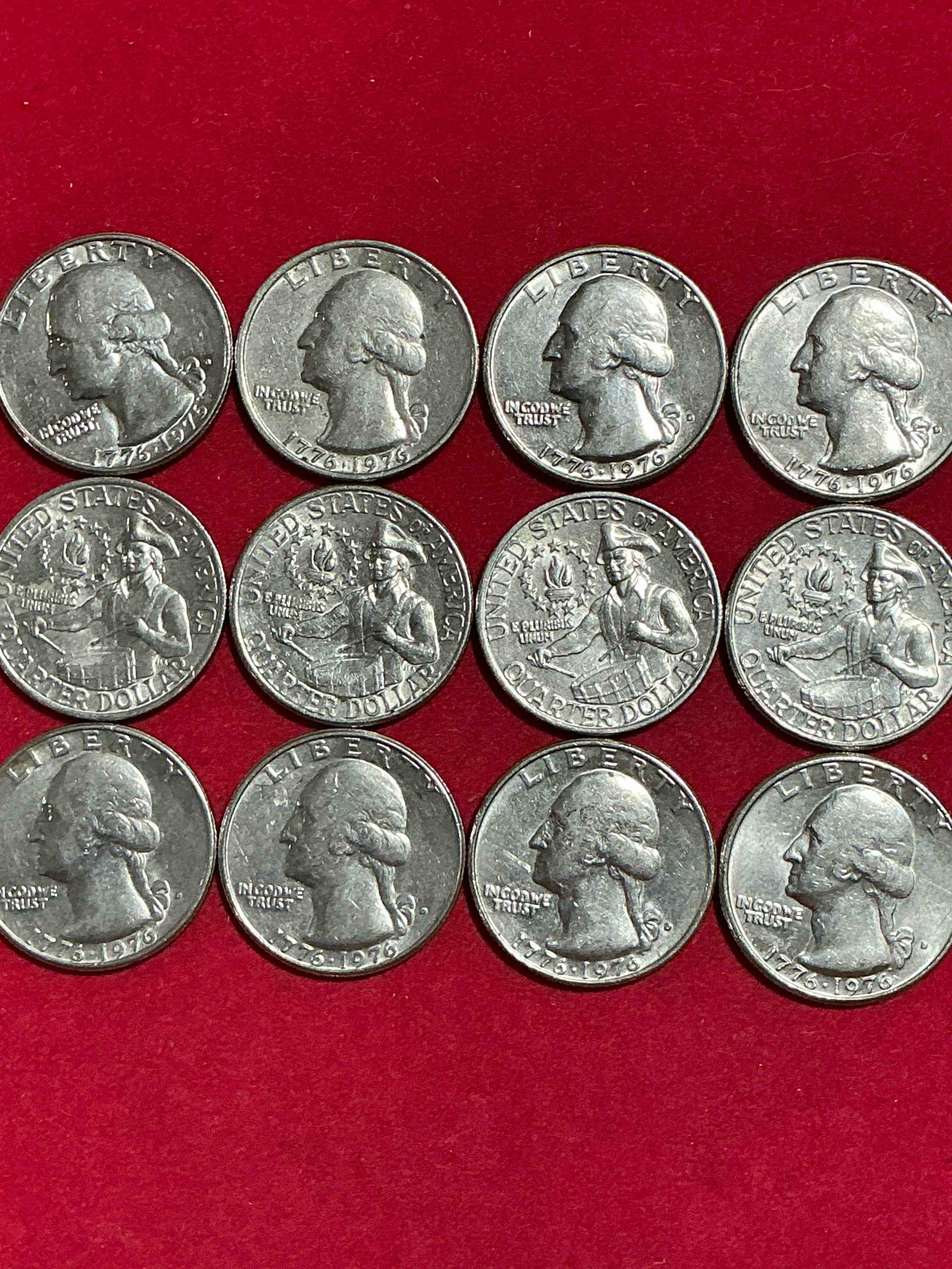 1976 bicentennial bliss! quarters! in 1976 the u.s. mint produced coins celebrating the 200 year anniversary of america. up for auction are awesome examples of bicentennial quarters produced for this... the infamous 200 year anniversary edition! highly desirable for collectors! own pieces of history & get ready for america's 250 year anniversary coming soon!