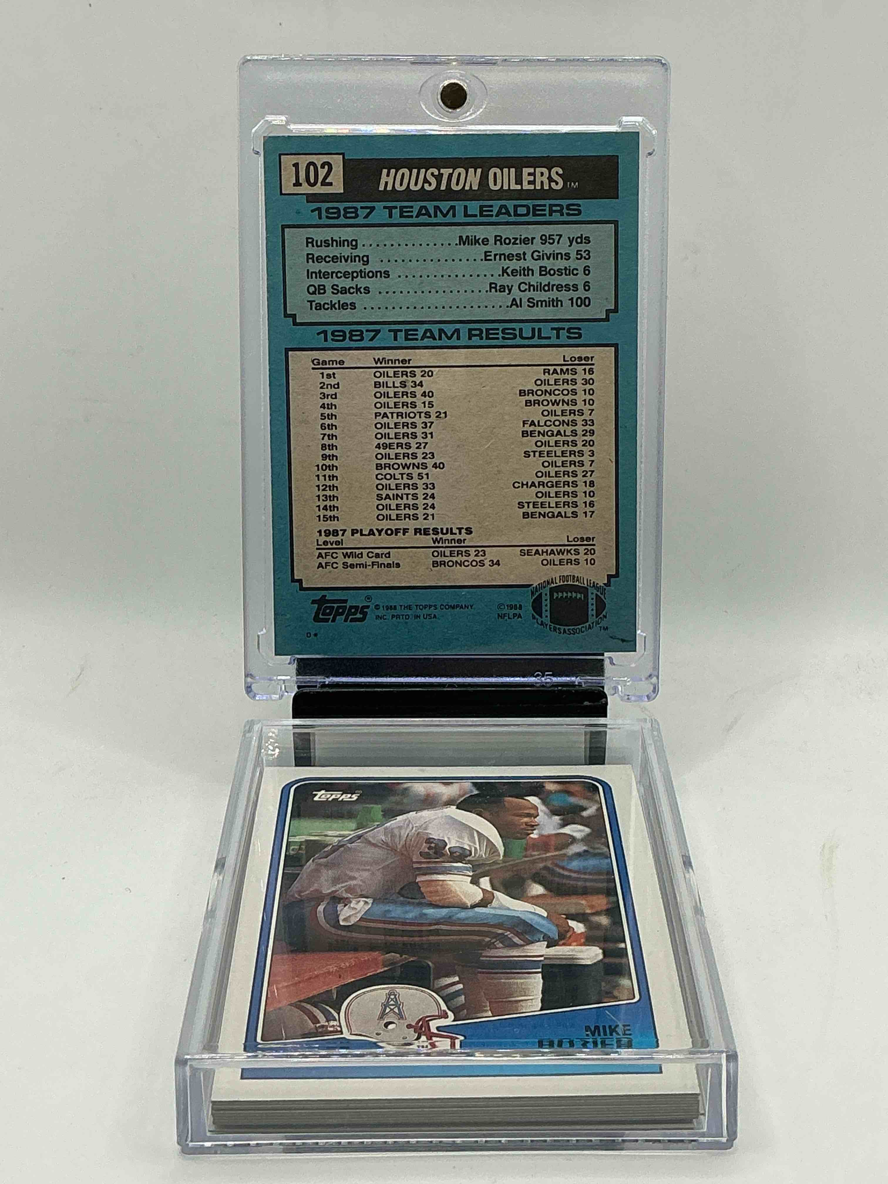 Condition photo showing New/Like New for 1988 houston oilers team set! oilers team card, alonzo highsmith rookie, ernest givens, mike munchak & more!