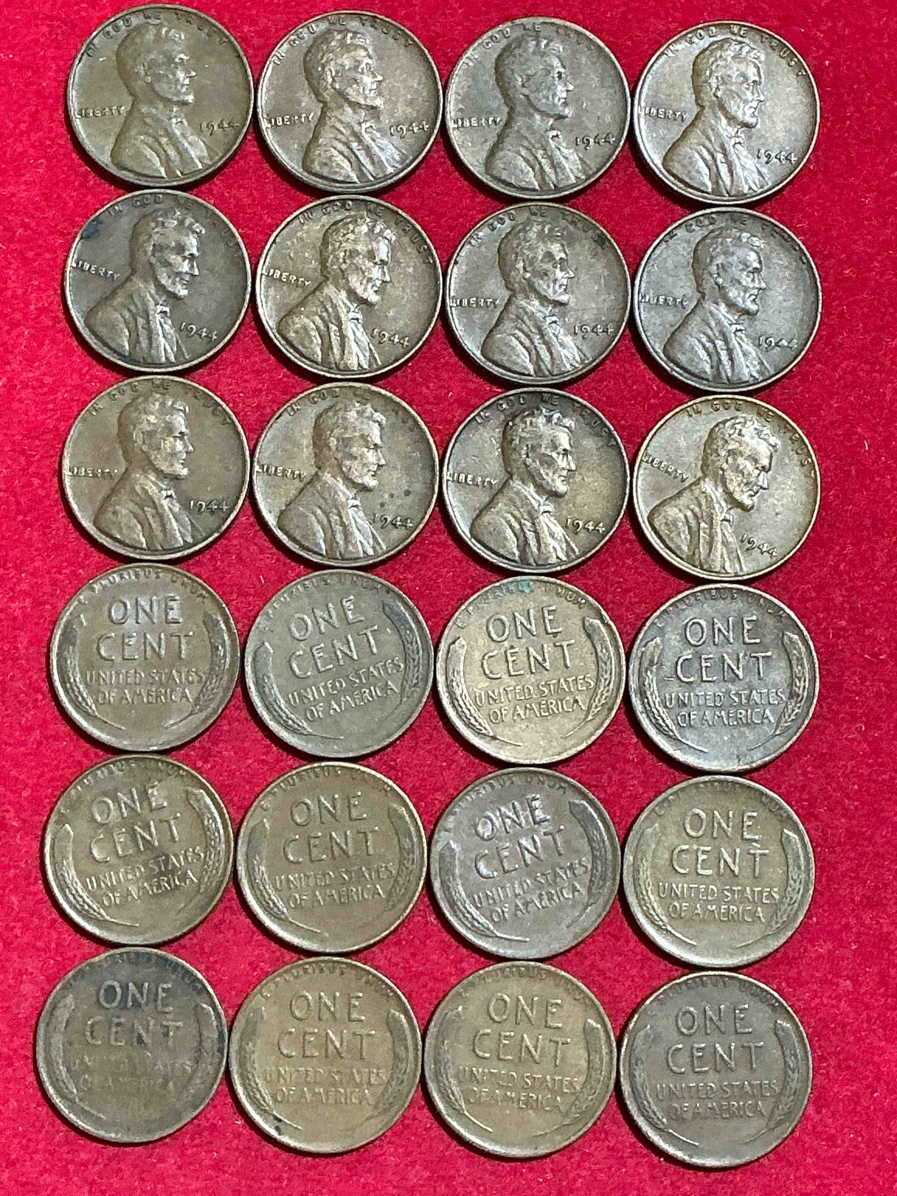 1944 d-day pennies! wow! this lot is perfect for collectors! 1944 pennies, perfect addition to any collection, with an incredible wwii history behind them, all in good condition!
