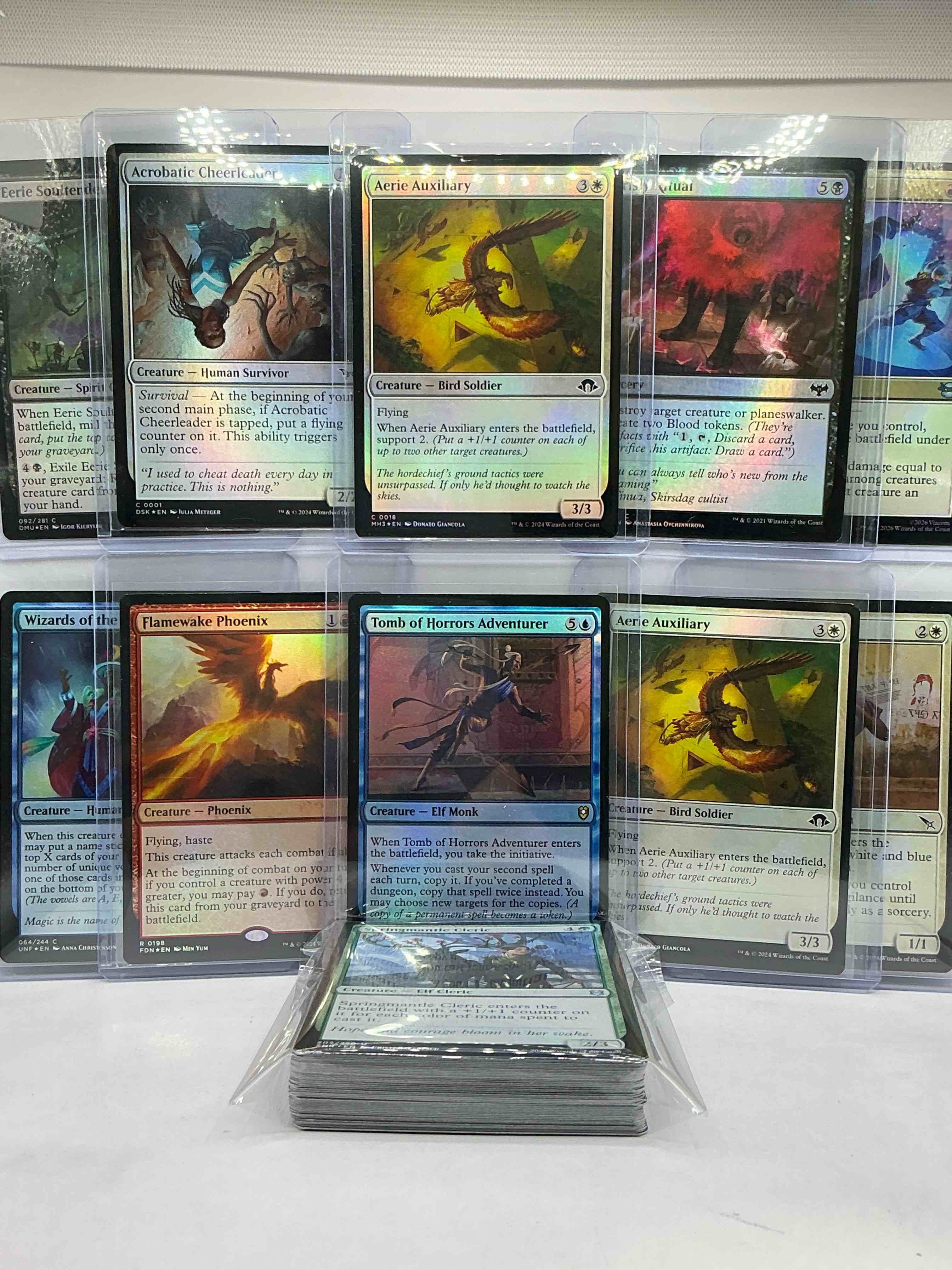 Condition photo showing New/Like New for magic the gathering 50 card lot! lot includes 10 rare or holo foil cards! all cards in excellent condition! a great way to join the mtg craze!