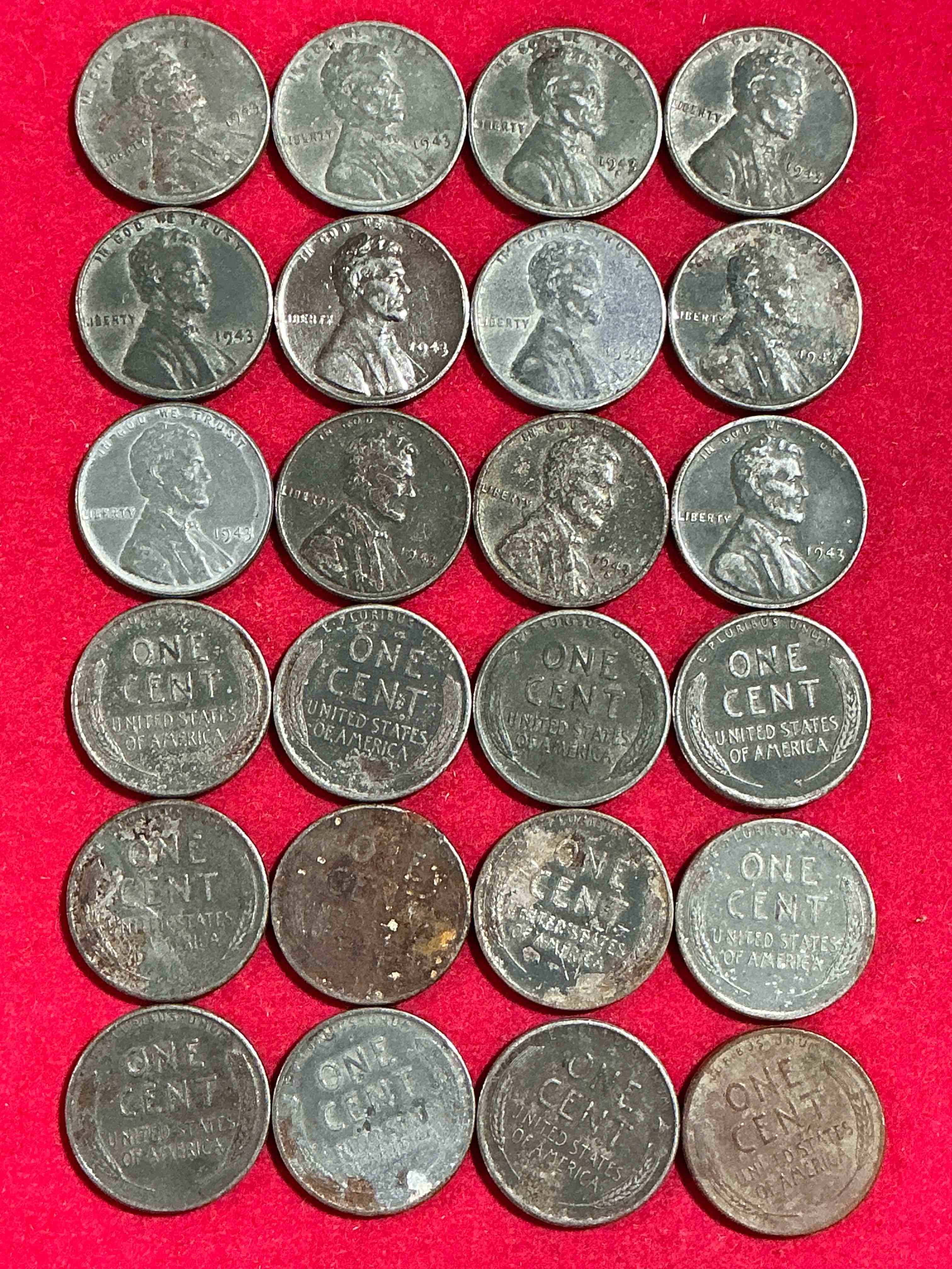 Condition photo showing Good Condition for 1943 world war il history! did you know that in 1943 copper was so valuable for making ammunition that the u.s. treasury made pennies out of steel?! 1943 steel pennies have become valuable, rare collector items! up for auction are rare wwii steel pennies appearing circulated. own pieces of world war ii history that are an awesome investment!