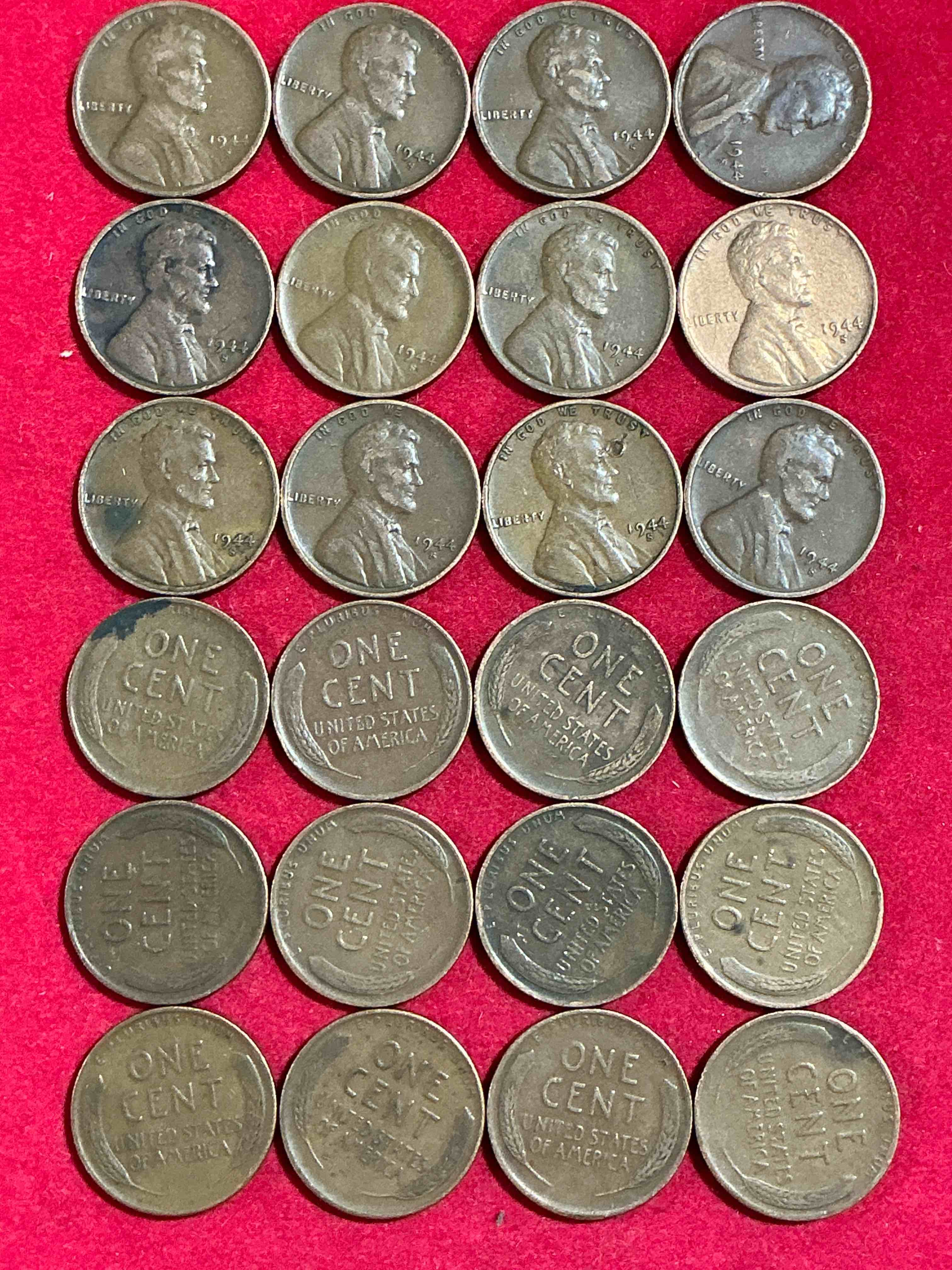 1944 Rare “S” Mint D-Day Era Pennies!  D Day, June 6 1944 Was Perhaps The Most Important Day Of WW2.  Own Pieces Of This Era With These Awesome 1944 Rare San Francisco Mint Pennies In Great Condition!  Awesome for World War Two Buffs!