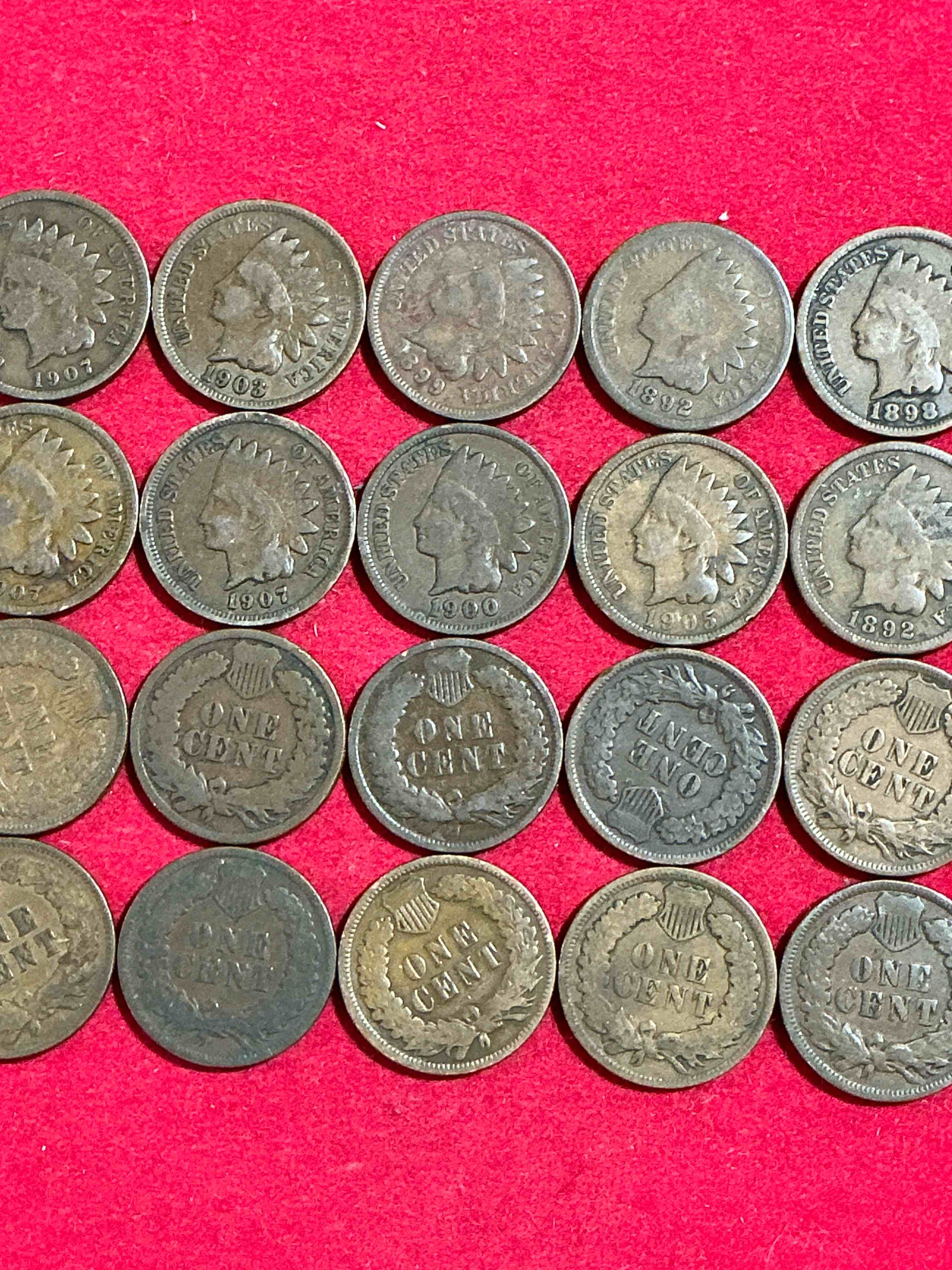 Indian Head Pennies! These Gorgeous U.S. Pennies Were Minted From 1859-1909 & Have Become Serious Collector Items! The "Indian Head" Design Is Actually A Representation Of Lady Liberty Wearing An Indian Headdress. Here Are Beautiful, Well-Kept Examples Representing Many Different Mint Years! Great For Collecting, Investing & Learning History, & Rare With Visible Dates!