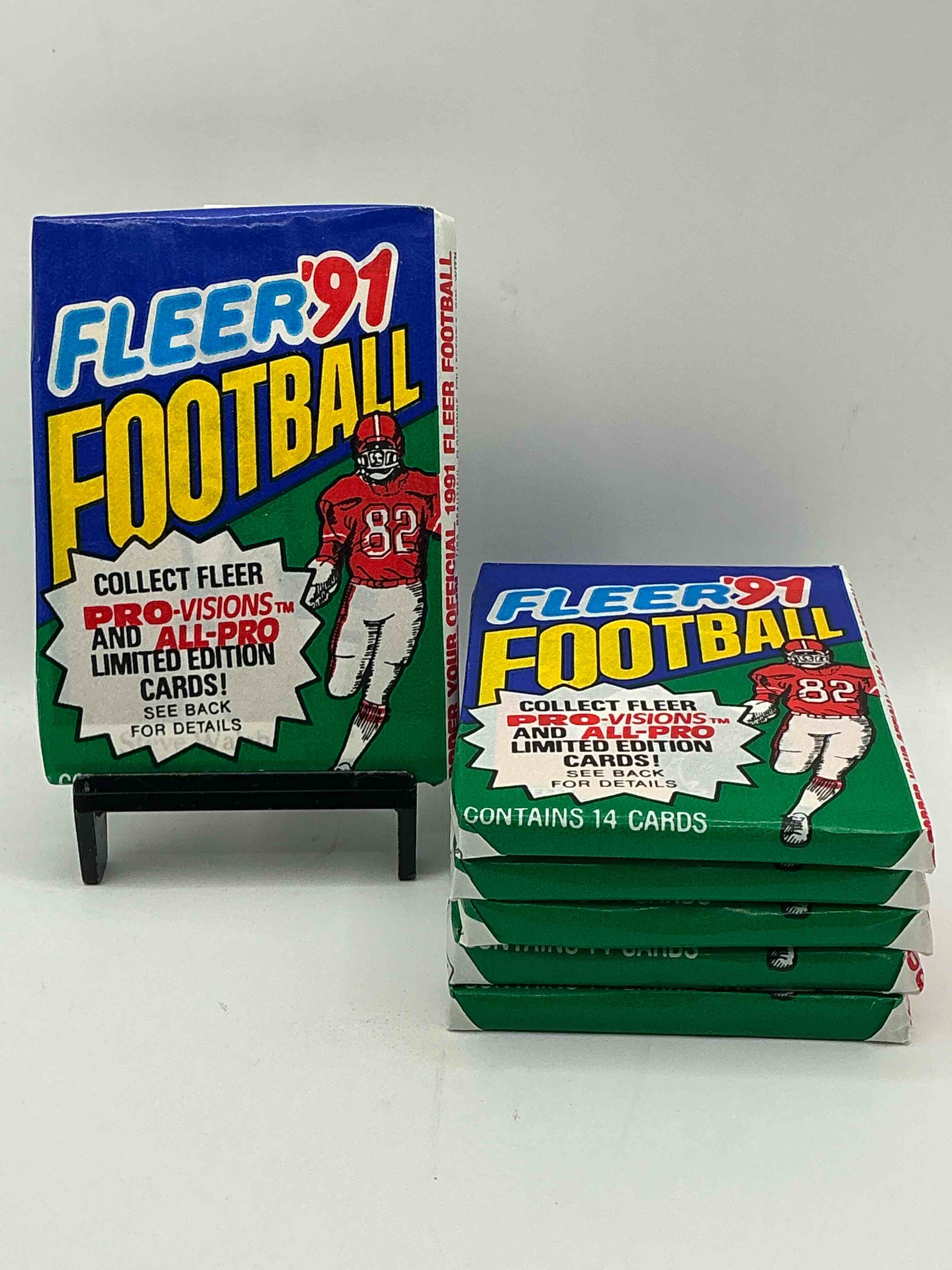 1991 Fleer Football Unopened Sports Card Wax Pack, Direct From Original Retail Case. Search For Early Barry Sanders, Emmitt Smith, Jerry Rice & Joe Montana!
