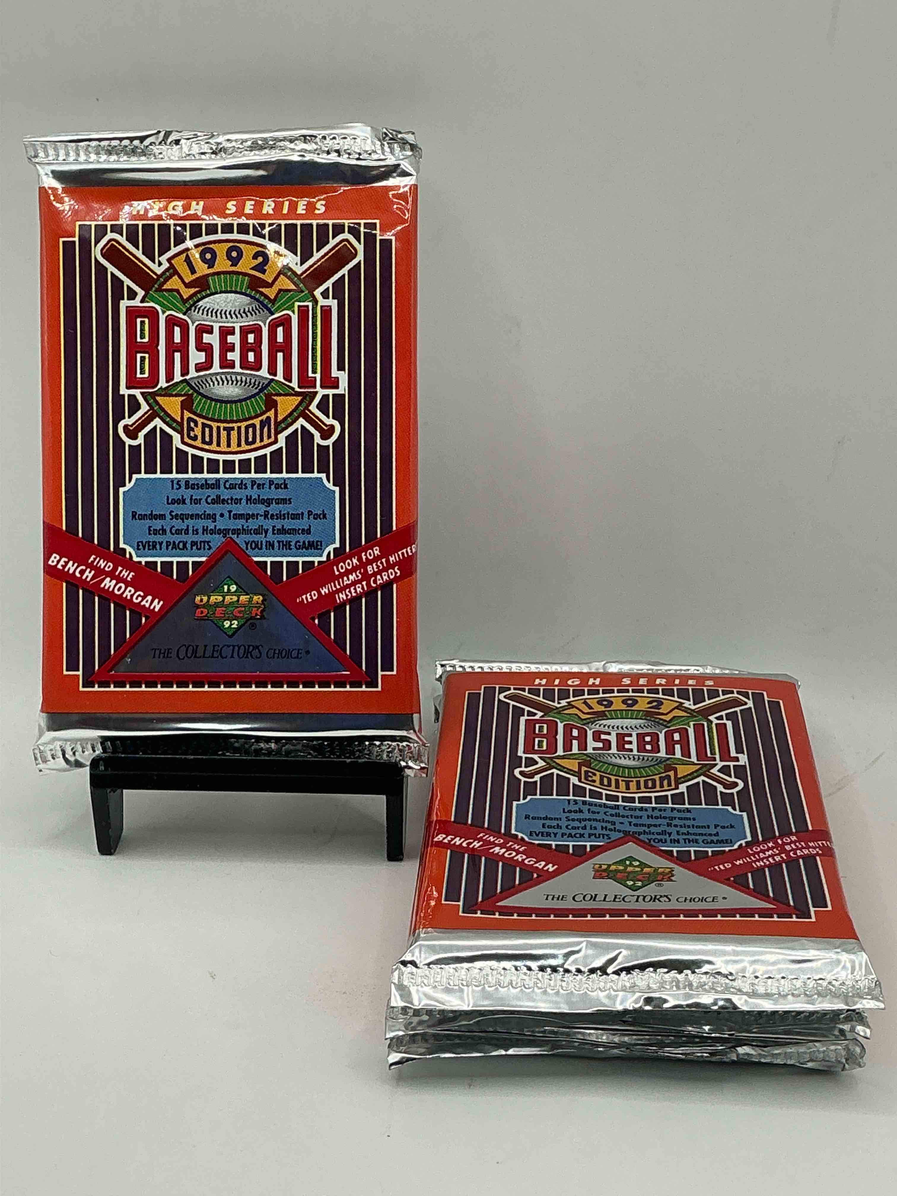 1992 Upper Deck High Series Baseball Sealed Sports & Collectible Card Pack, Direct From Original Sealed Retail Case! Search For Ultra Rare & Valuable Ted Williams & Johnny Bench Signed Insert Cards As Well As Deion Sanders, Ken Griffey Jr., Nolan Ryan & So Much More!