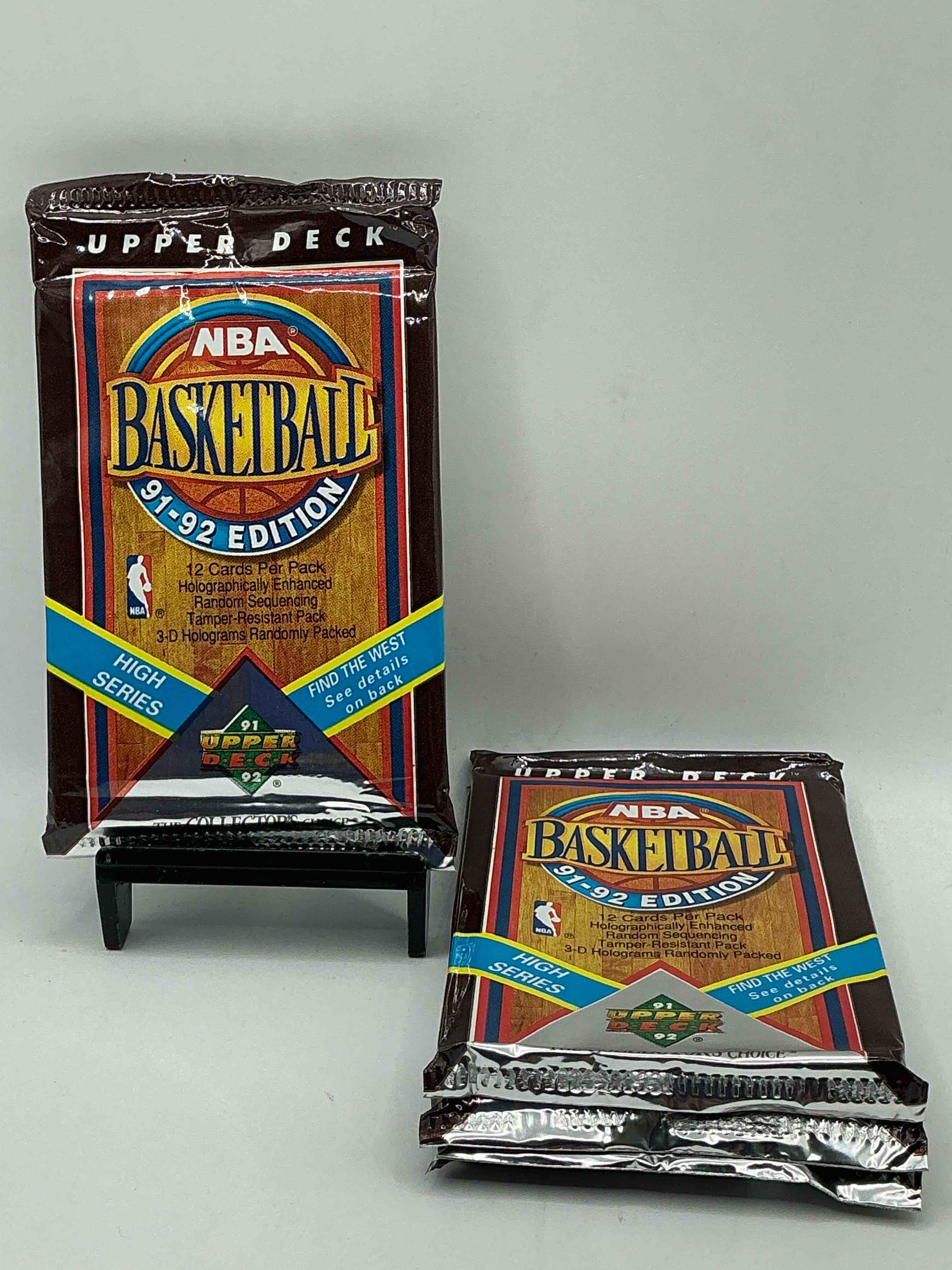 Wow, Find The West! 1991/92 HIGH SERIES Upper Deck NBA Basketball Sealed Pack, Direct From Original Sealed Retail Case! Potential To Find A Jerry West Signature Card Only In This High Series... Super Rare! Also Search For Valuable Michael Jordans & Too Many Great Cards To List! An Awesome Investment In Sports Card Memorabilia! You May Never See These Again, Super Rare!