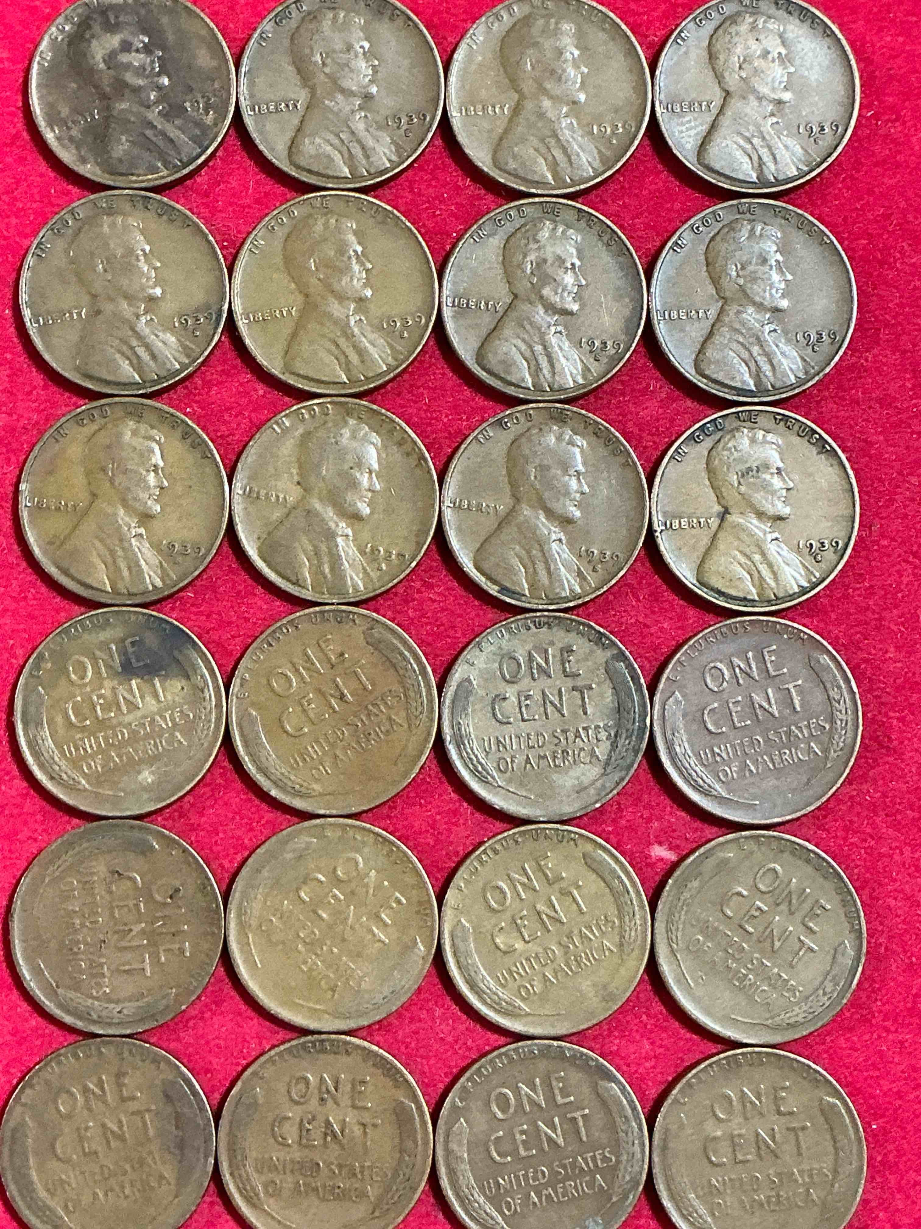 Rare 1939 “S” Mint Pennies!  World War 2 Buffs Take Notice!  WWII Started In 1939 When Hitler Invaded Poland.  Up For Auction Are Rare 1939 San Francisco Mint Pennies, In Great Condition! 