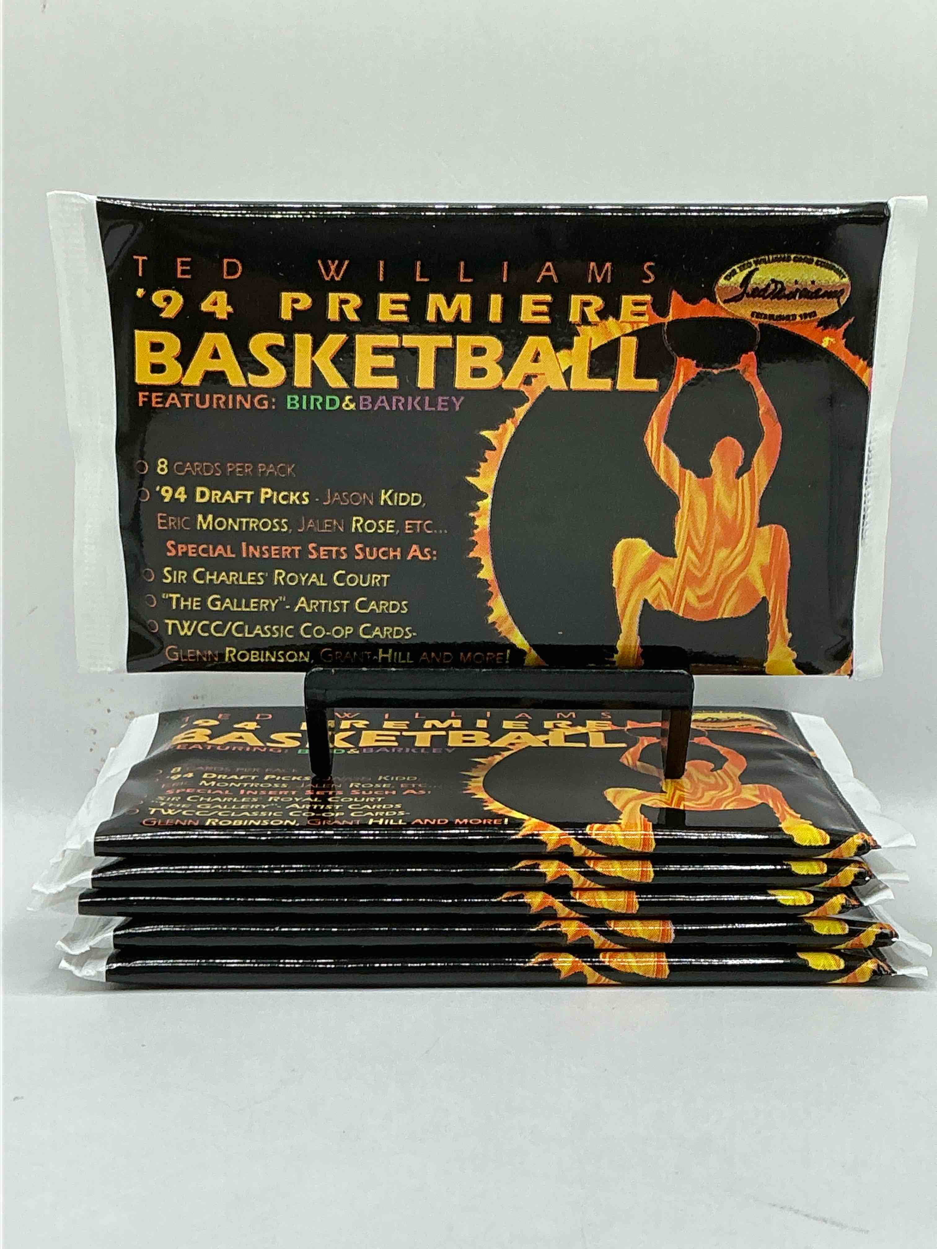 1994 ted williams premiere unopened basketball packs! search for jason kidd & grant hill rookies, along with other big names from the year! look for exclusive co-op cards! wow!