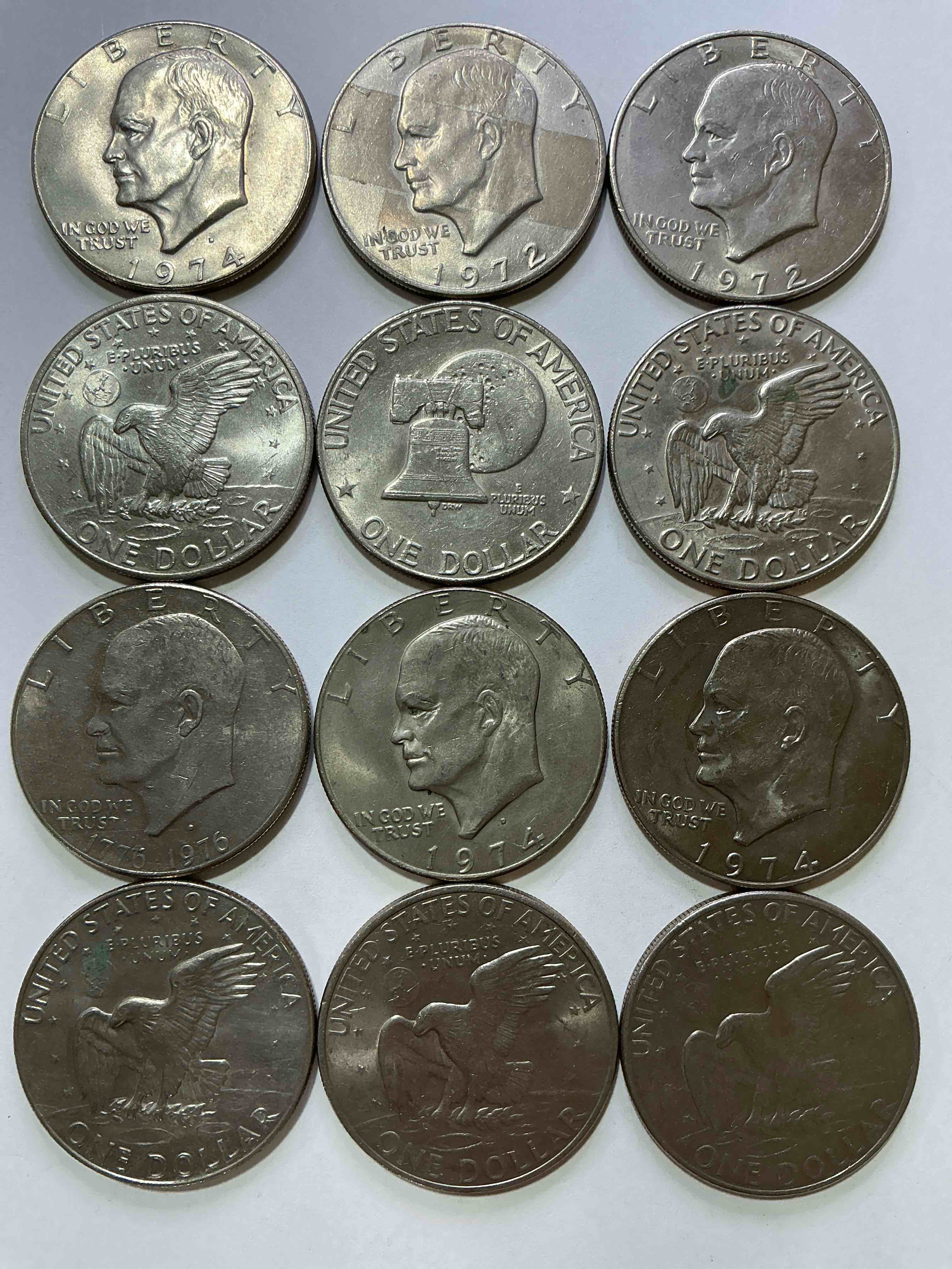 Gorgeous Eisenhower Dollar Coins! These Striking, Large U.S. Coins Were Minted From 1971-1978. Here Are Gorgeous Examples Of “Ike" Dollars From 1976 & Other Years! These Coins Have Become Immensely Popular With Collectors & Some Have Great Toning!