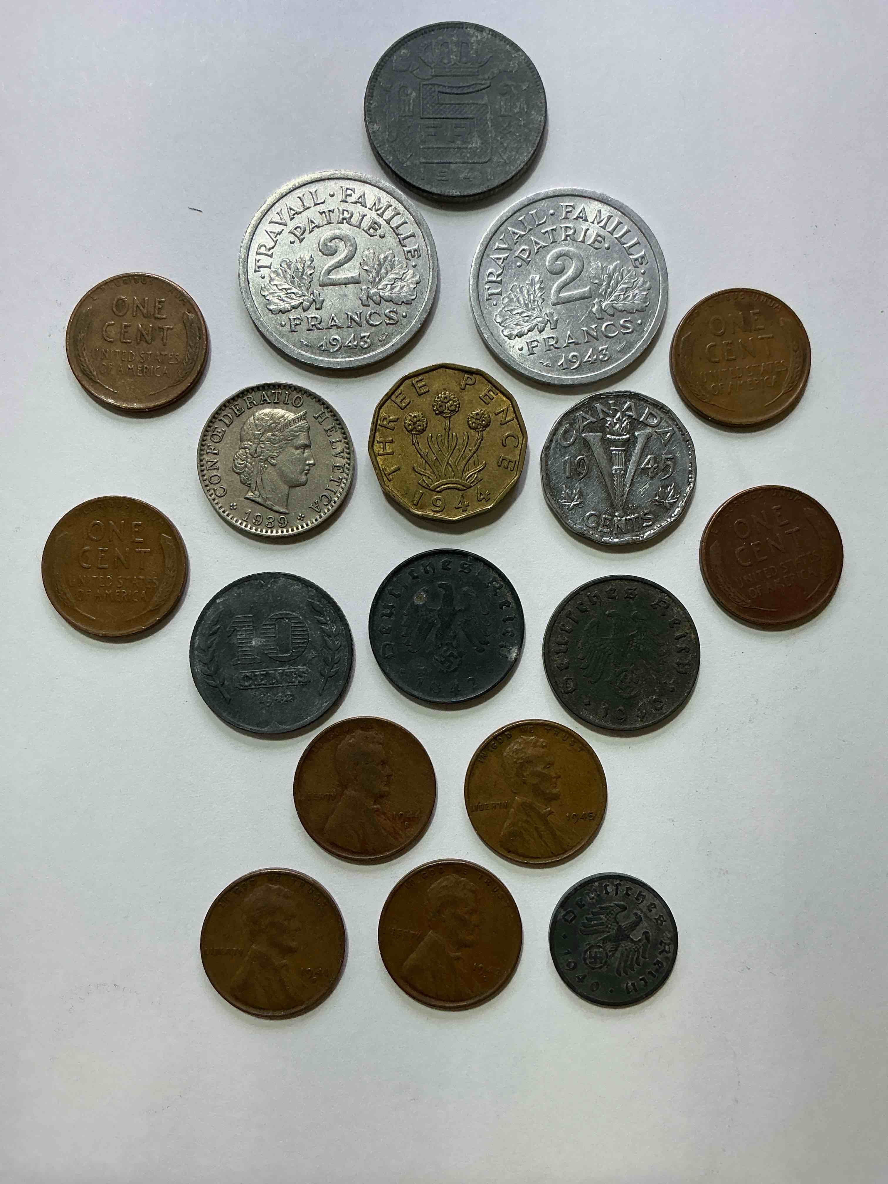 World War Two Buffs Rejoice! Up For Auction Is An Awesome Collection Of World War II Era Coins (1939-1945) From Around The World! Really Hard To Collect & Find In One Place! Really Cool Pieces Of History!