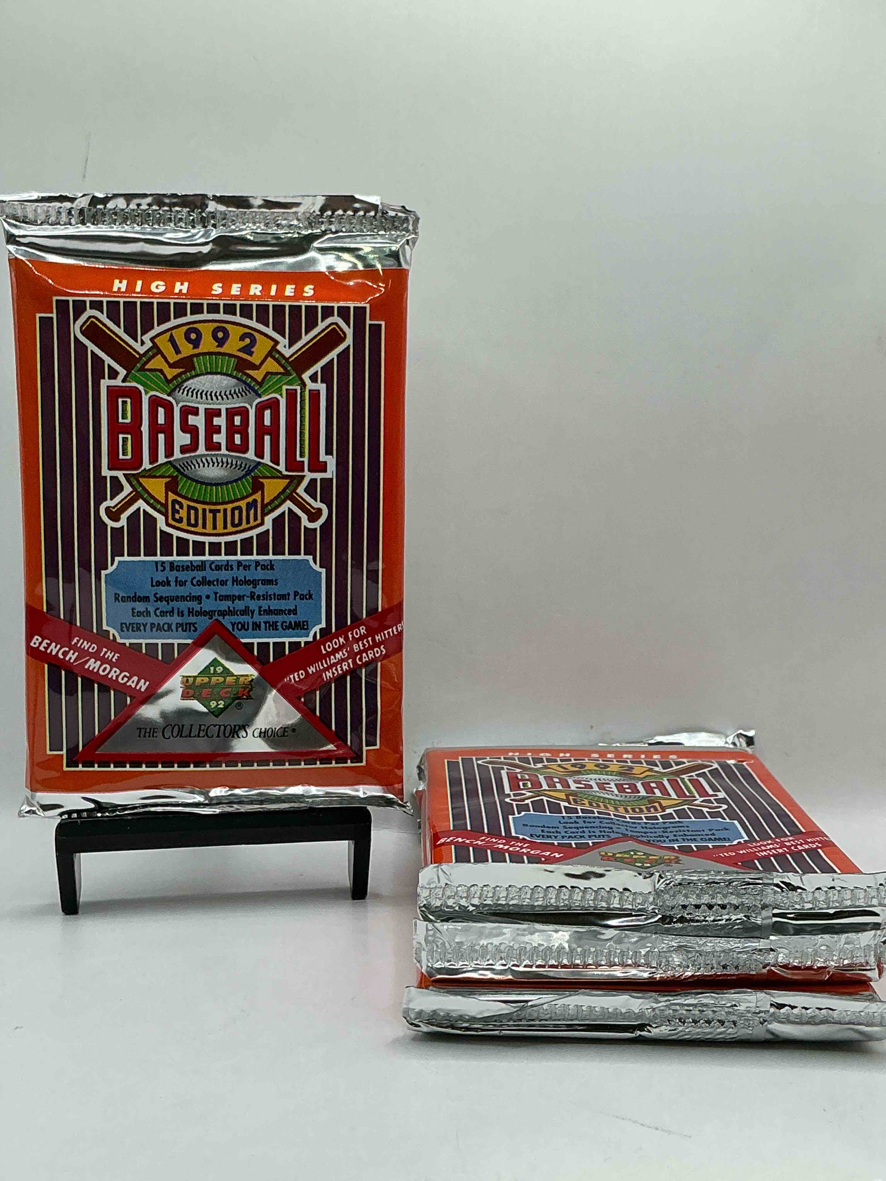 1992 upper deck high series baseball sealed sports & collectible card pack, direct from original sealed retail case! search for ultra rare & valuable ted williams & johnny bench signed insert cards as well as deion sanders, ken griffey jr., nolan ryan & so much more!