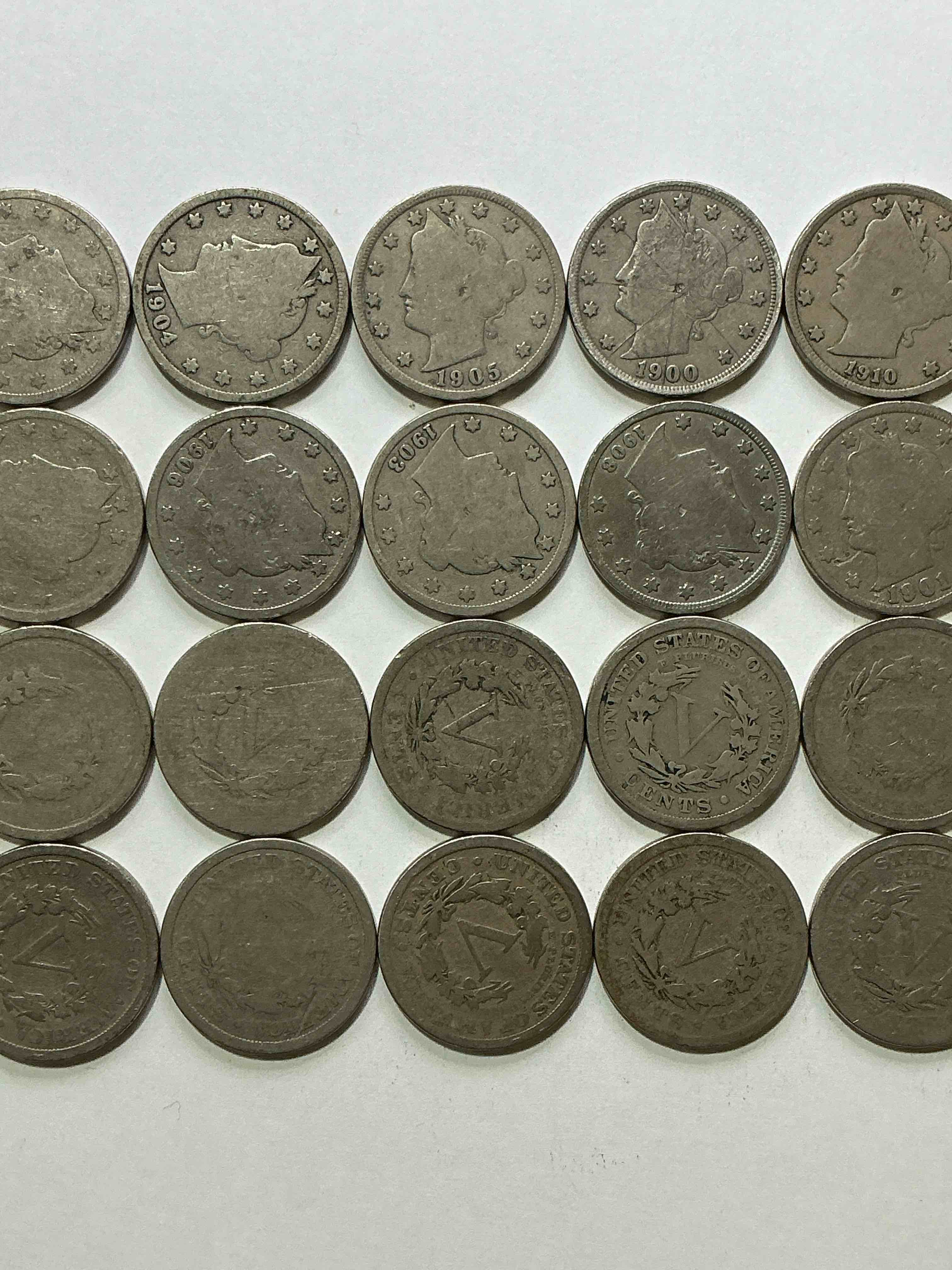 Antique U.S. V Nickels! Think Of The History These Coins Have Seen!, Liberty Head V Nickels Were Minted Up Until 1913 & Were The Style Of Nickels Before Buffalo Nickels. Own Some Cool Pieces Of History! Rare To See These Coins With The "Date On" In Circulated Condition!