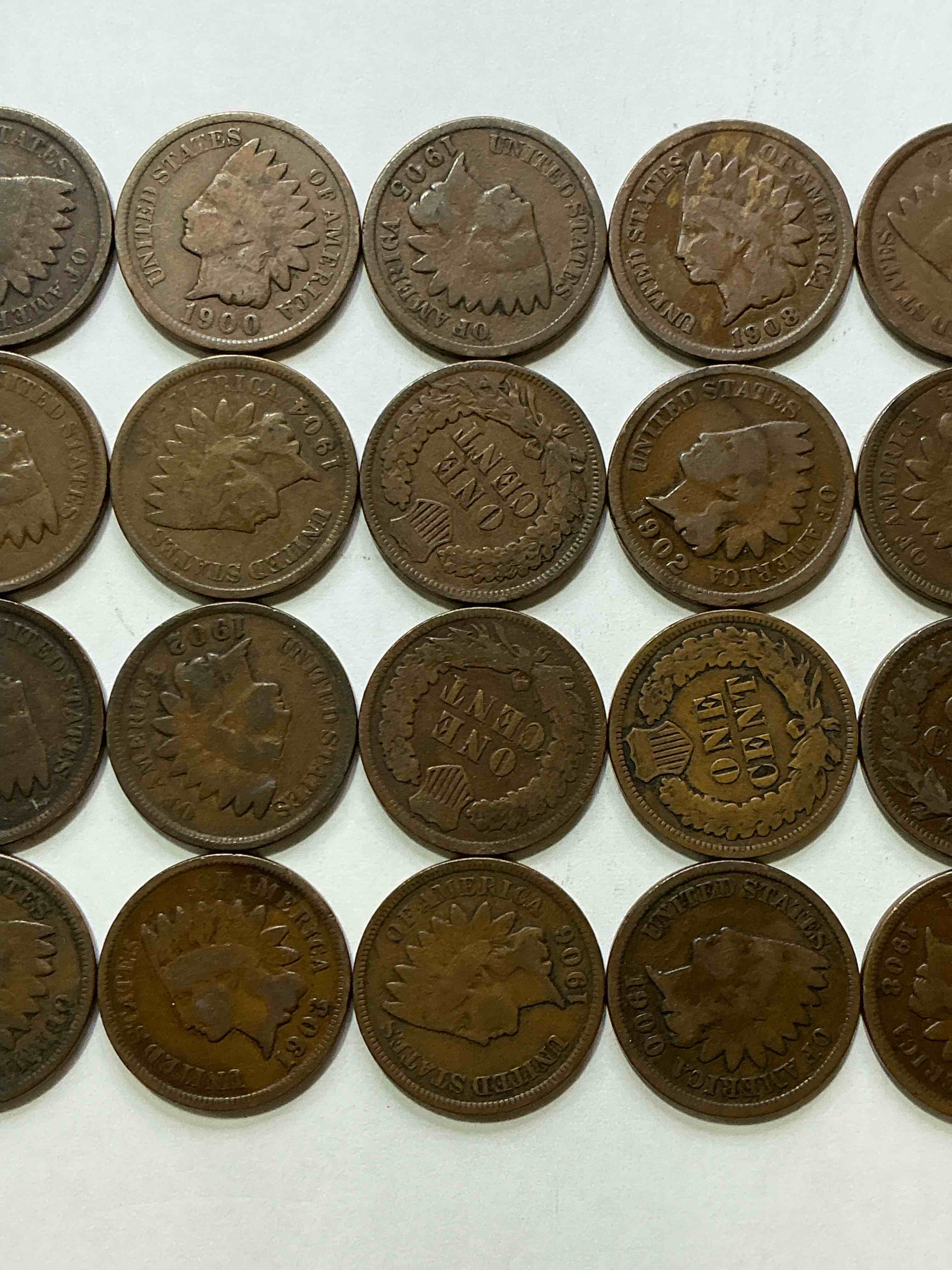 Indian Head Pennies! These Gorgeous U.S. Pennies Were Minted From 1859-1909 & Have Become Serious Collector Items! The "Indian Head" Design Is Actually A Representation Of Lady Liberty Wearing An Indian Headdress. Here Are Beautiful, Well-Kept Examples Representing Many Different Mint Years! Great For Collecting, Investing & Learning History, & Rare With Visible Dates!