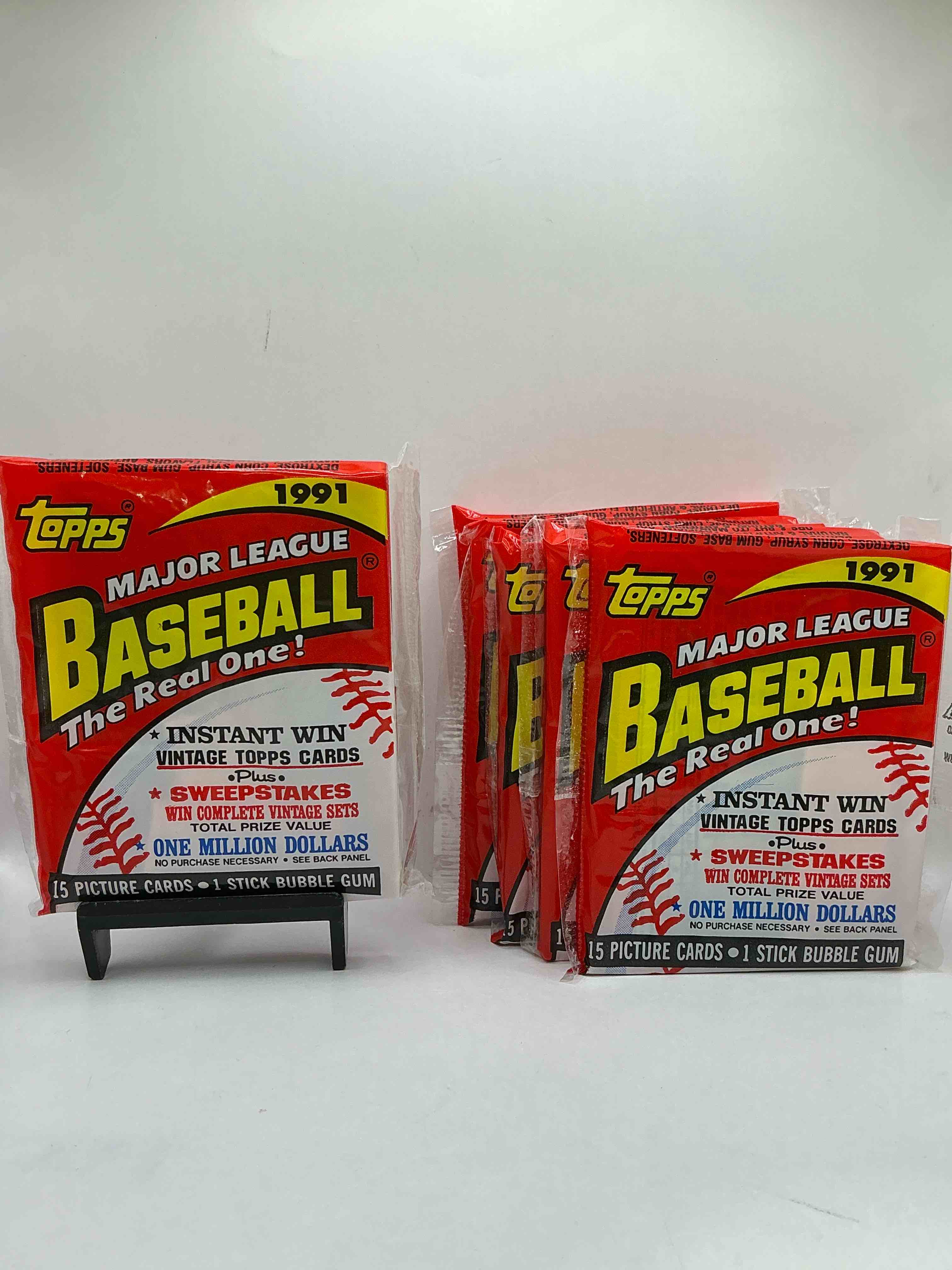 alternate packaging! 1991 topps baseball card unopened packs, straight from box! search for ken griffey jr cards, bo jackson cards & other 80s & 90s stars! perfect baseball packs!