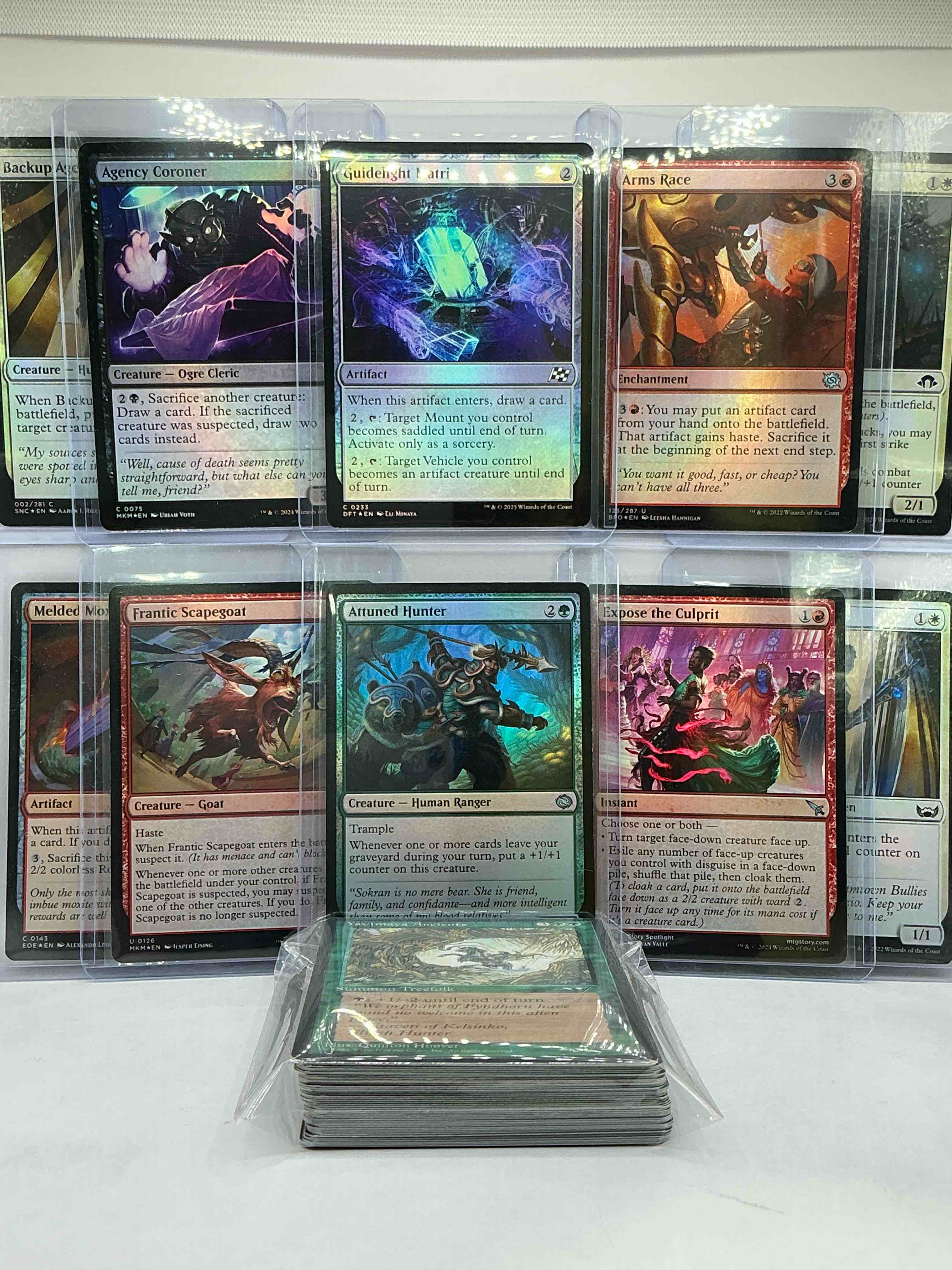Condition photo showing New/Like New for magic the gathering 50 card lot! lot includes 10 rare or holo foil cards! all cards in excellent condition! a great way to join the mtg craze!